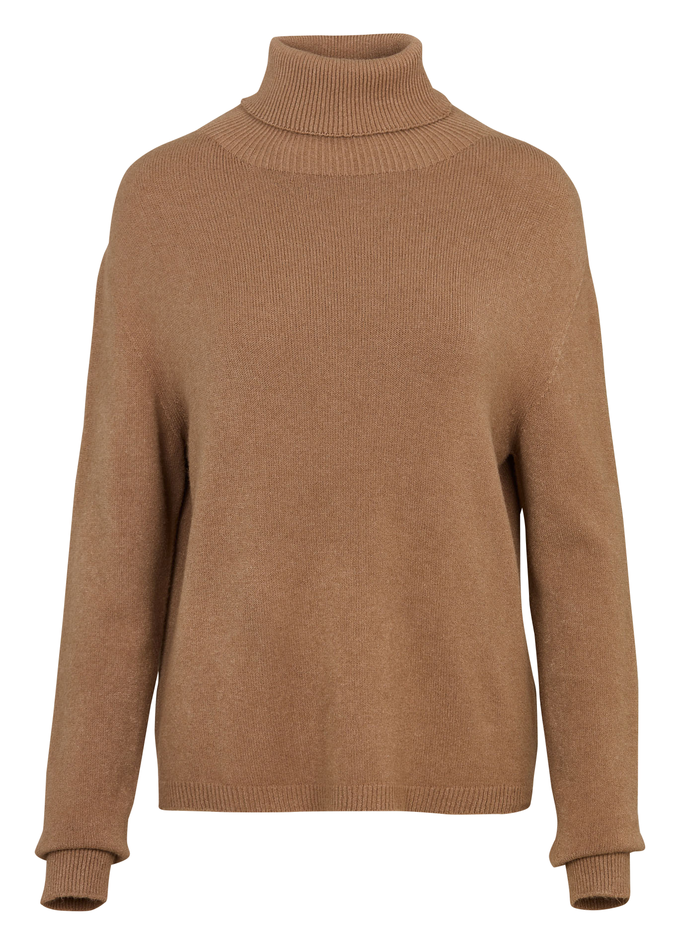 Pull droit col roulé en maille unie IMPERIAL Marron