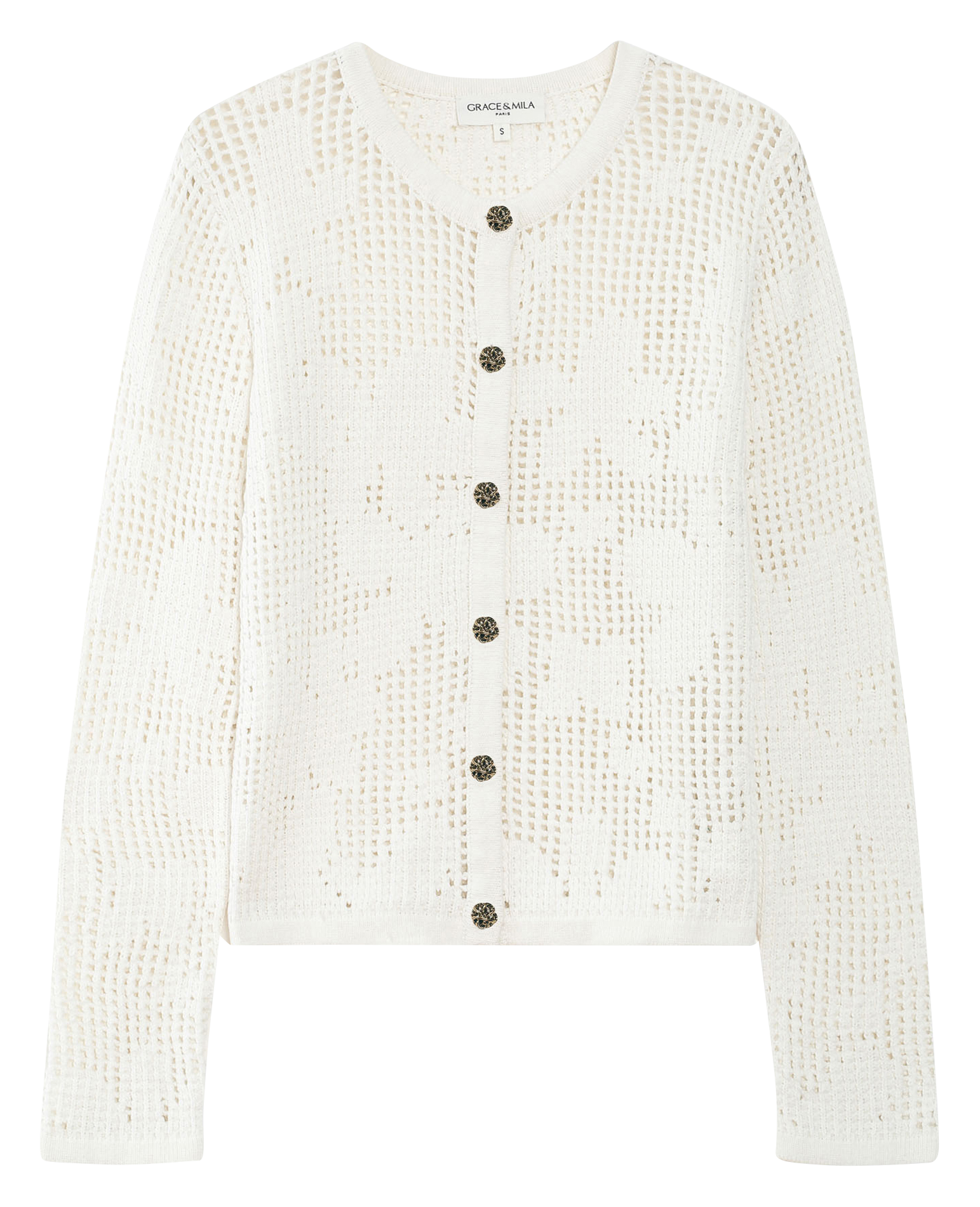 Gilet col rond  GRACE ET MILA Blanc