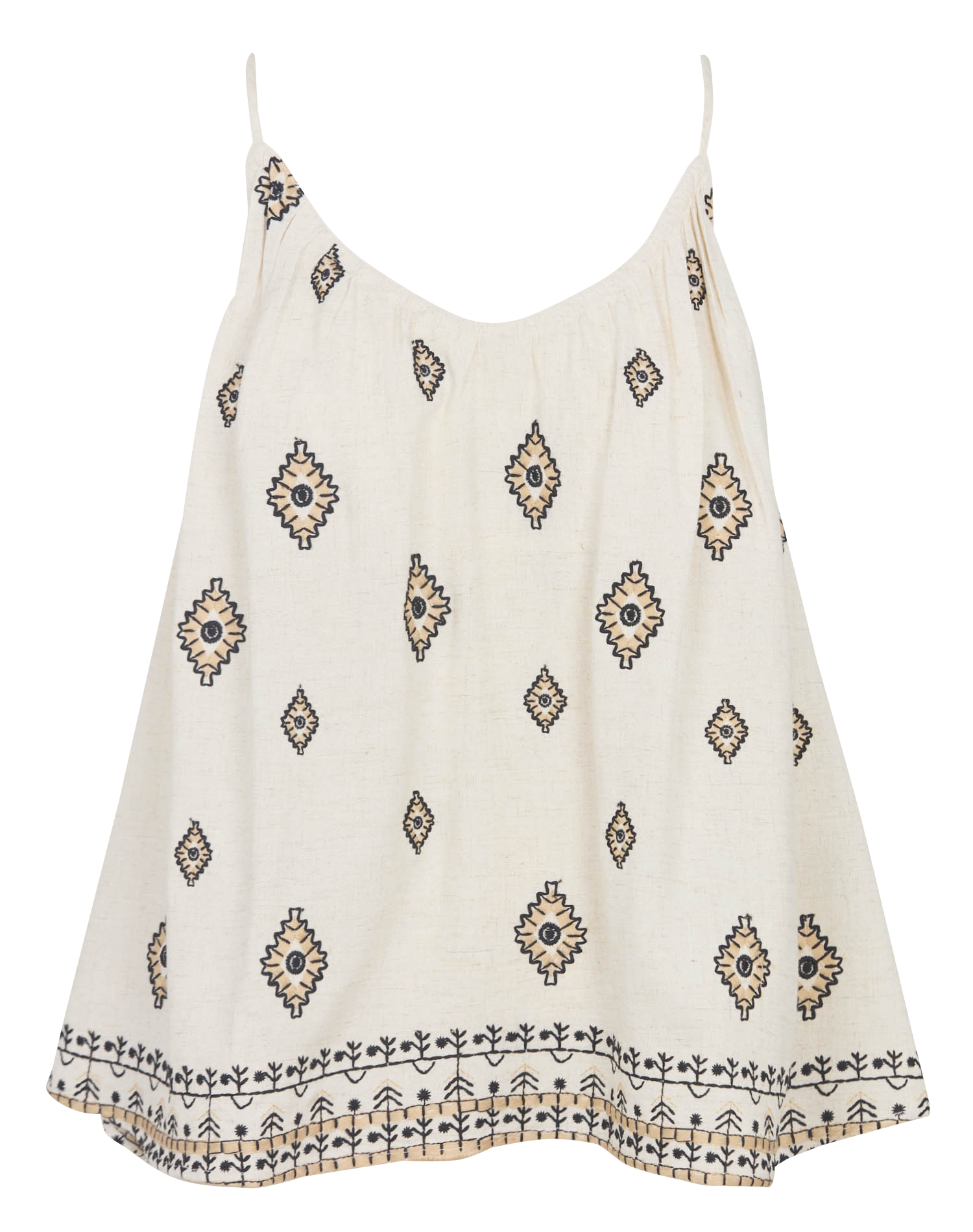 Top ample brodé SEE U SOON Beige