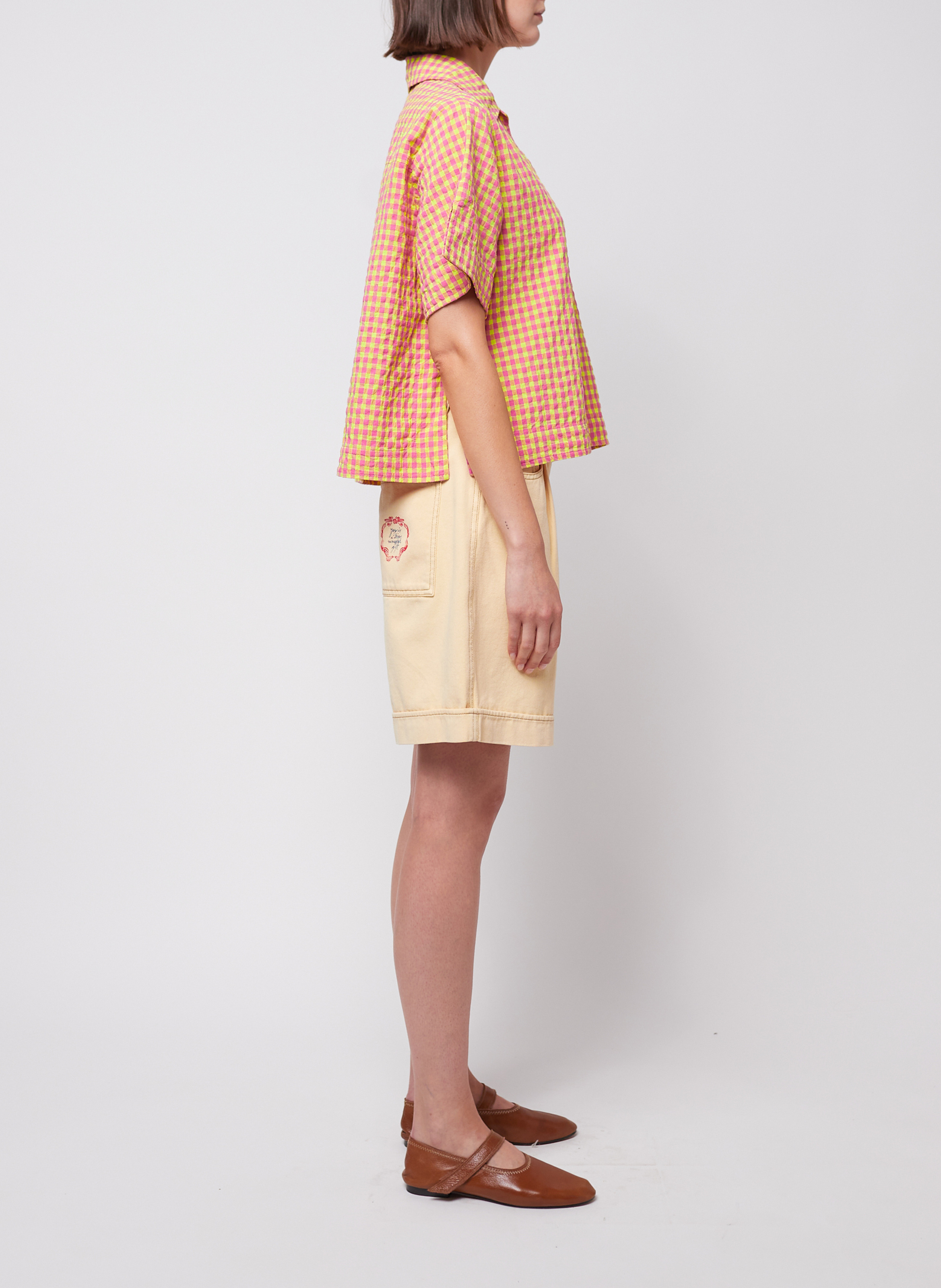 Rechte top van katoenmix met klassieke kraag BOBO CHOSES Veelkleurig