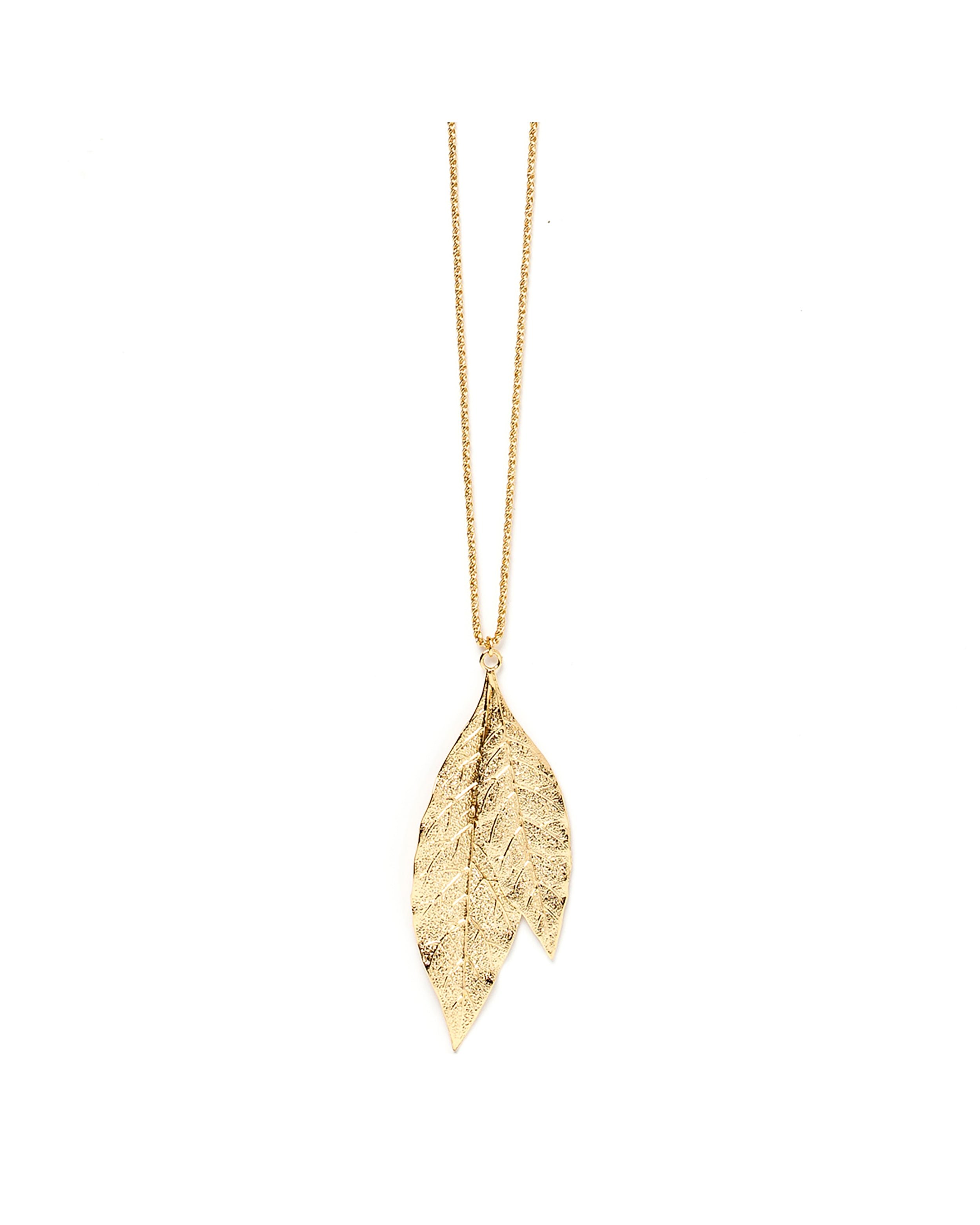 Gold-plated leaf pendant MONSIEUR SIMONE