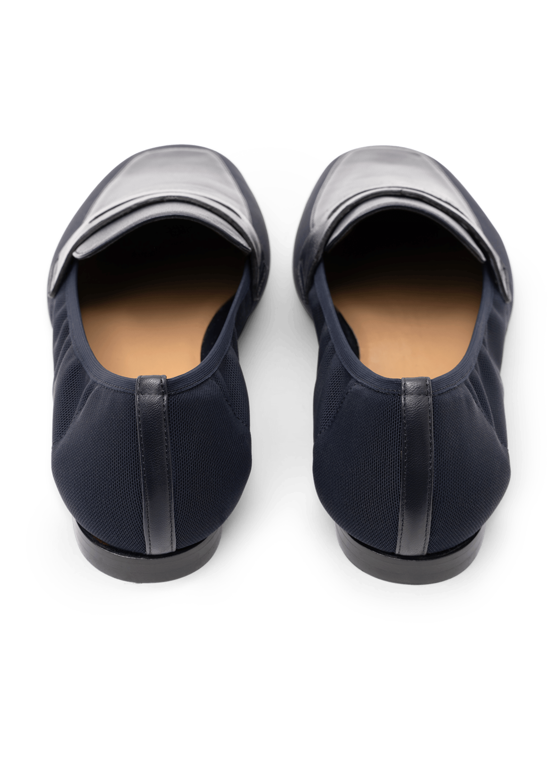 Navy mesh and nappa leather moccasins PARALLELE PARIS Blue