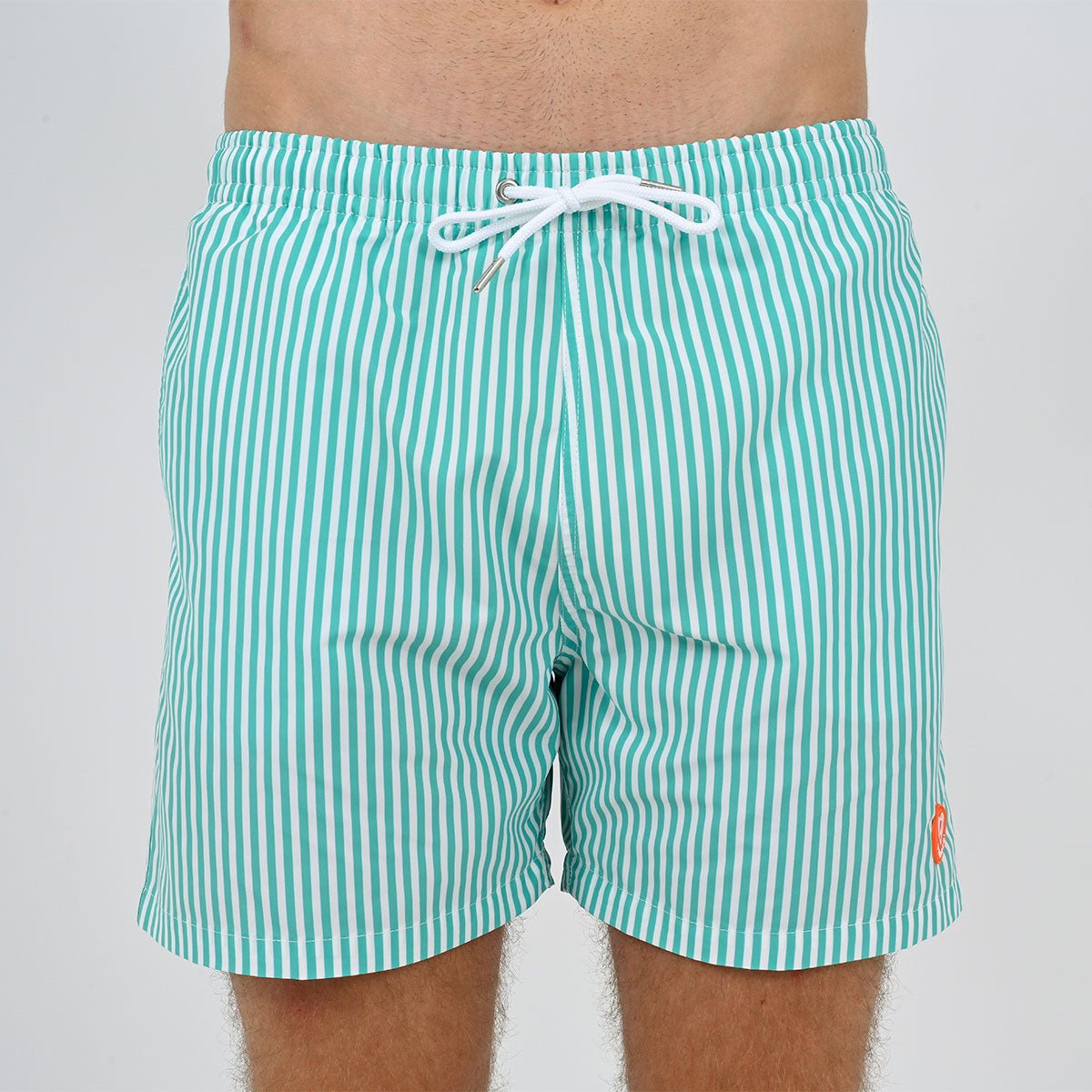 Striped aqua immersed swim shorts VENDREDI SWIMWEAR Green