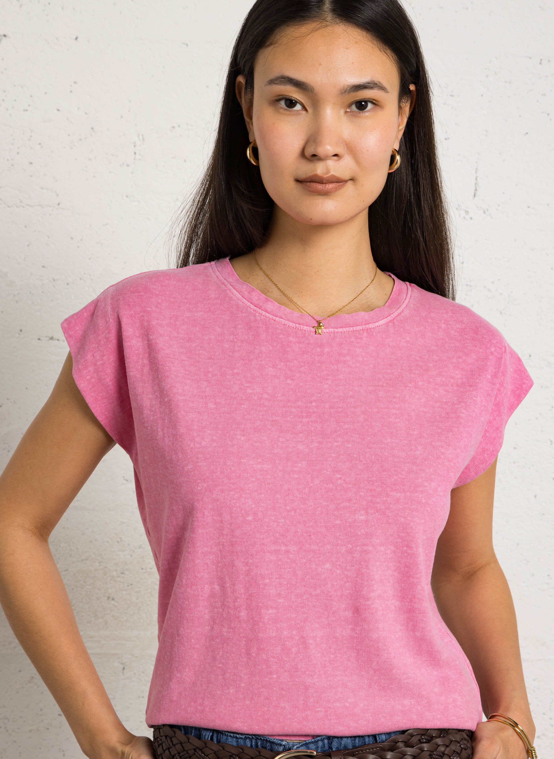 Effen top met lange mouwen en ronde hals MAISON 123