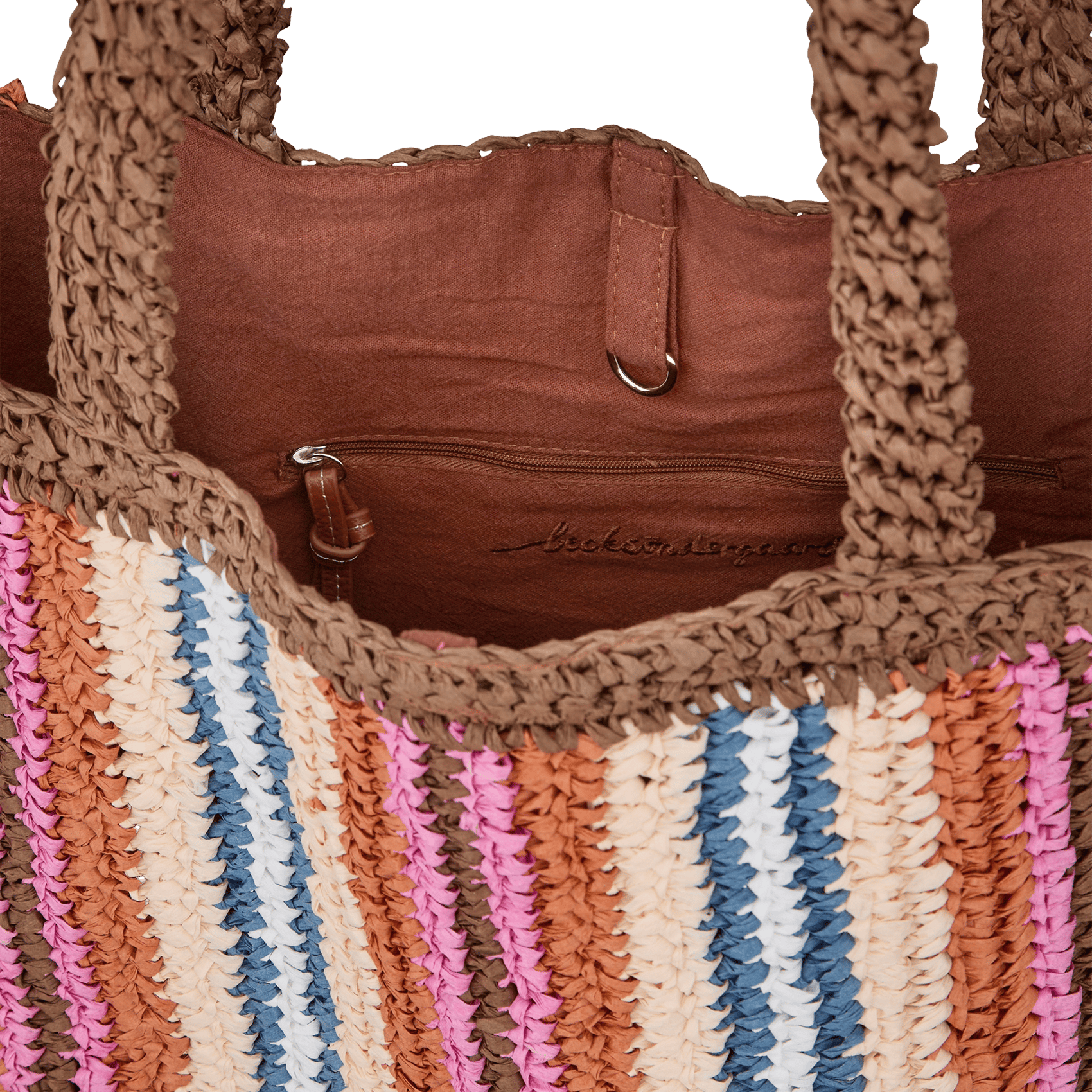 Gestreepte shopper BECKSONDERGAARD Bruin