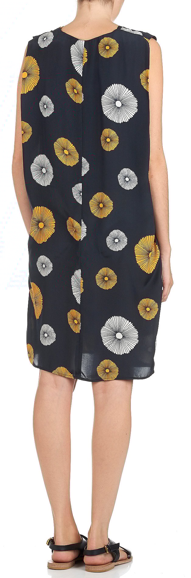 Printed silk dress ATTIC AND BARN Orange