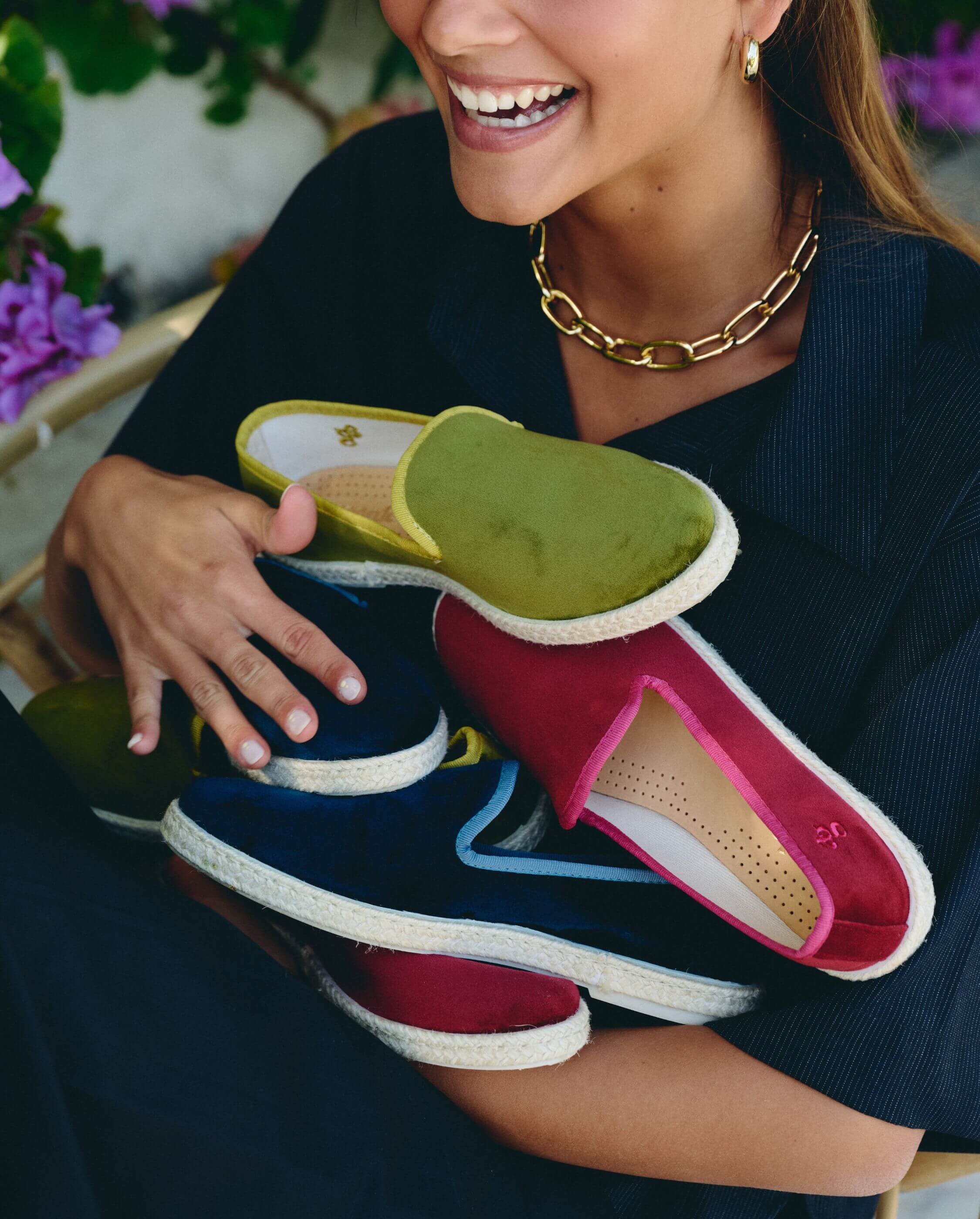 Women's espadrilles CENITZ, raspberry velvet ANGARDE Red