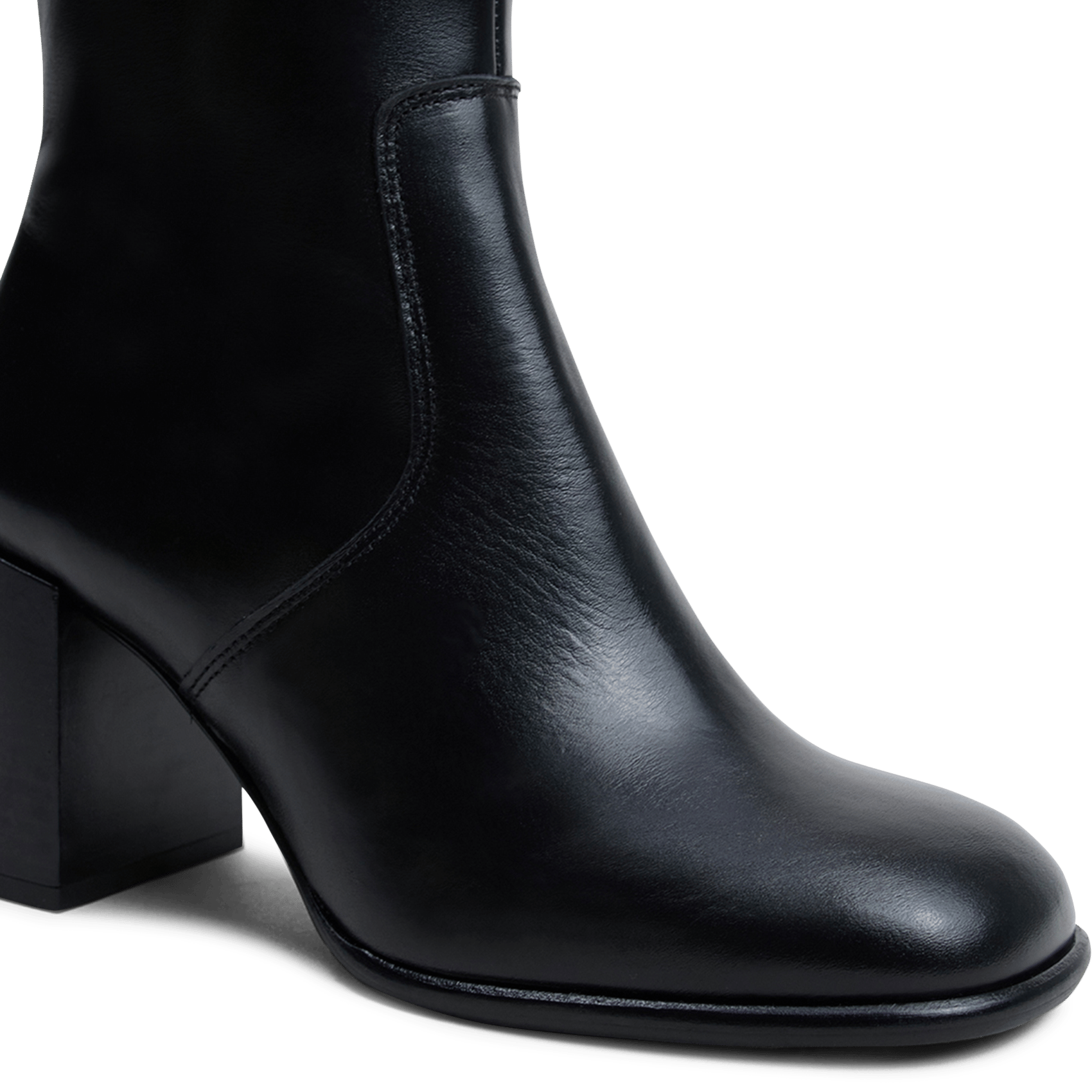 Bottes à talon en cuir de vachette JONAK Noir