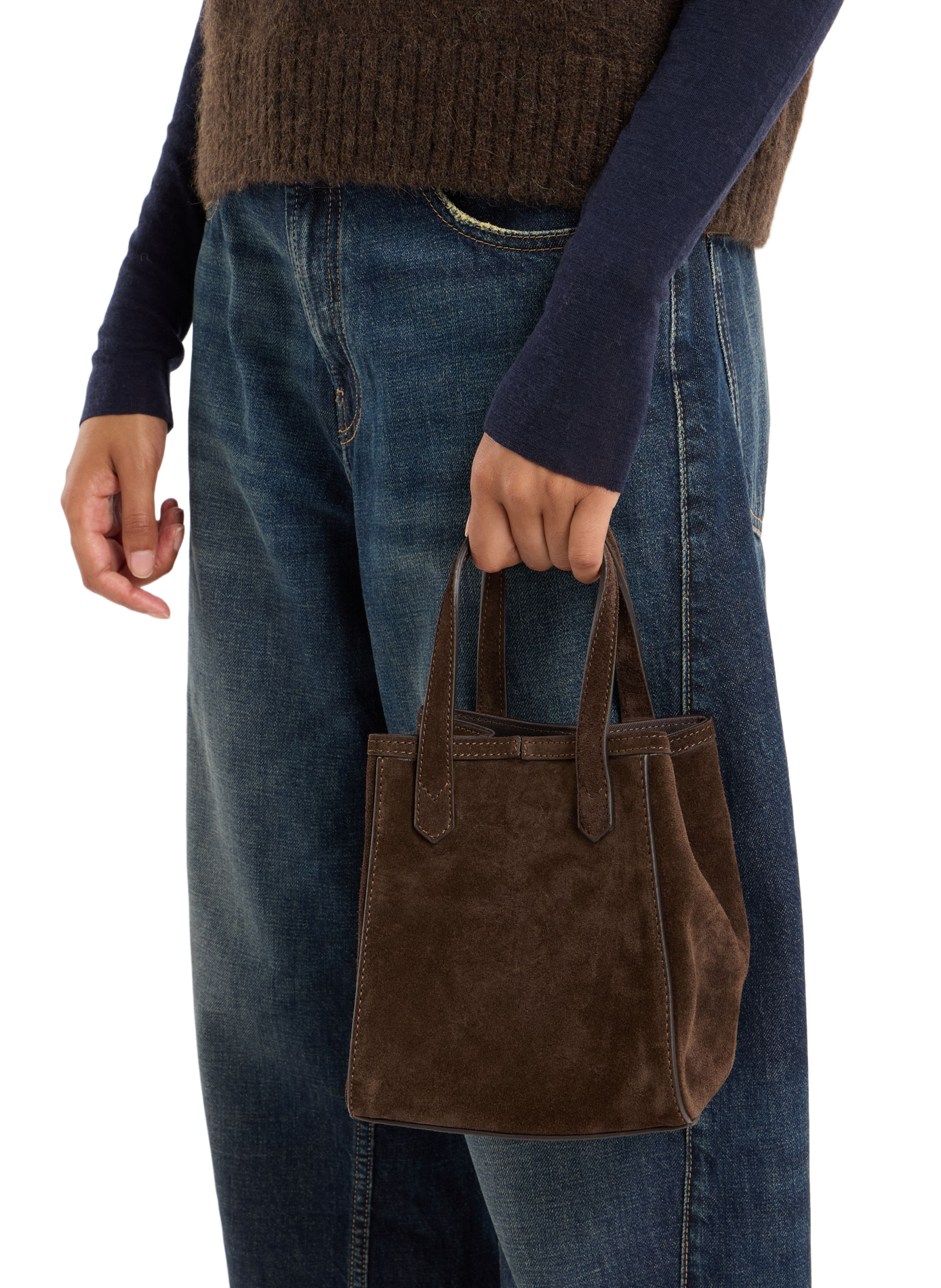 Enzo S leather handbag SAISON 1865 Brown