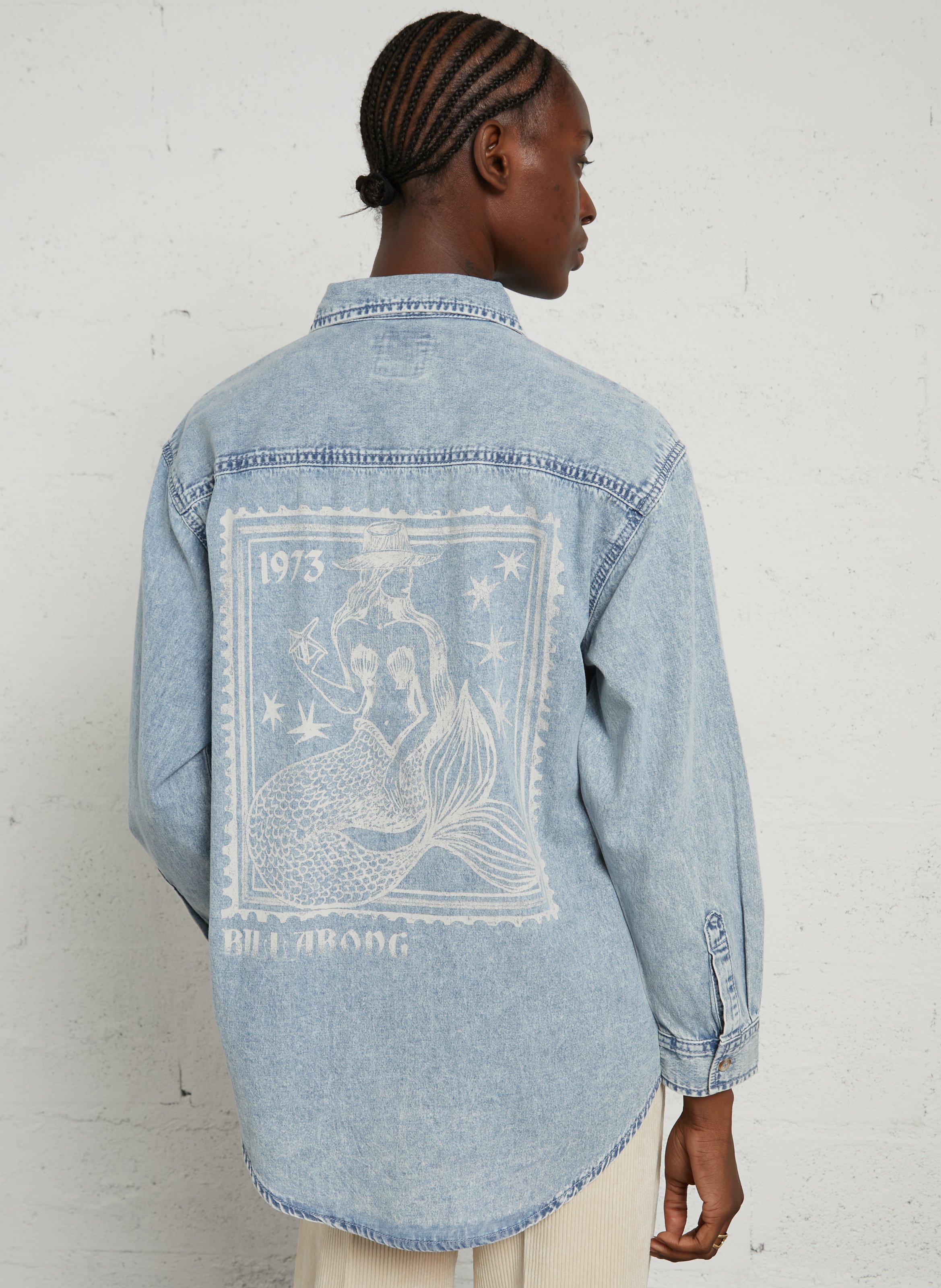 Oversized denim cotton shirt BILLABONG Blue