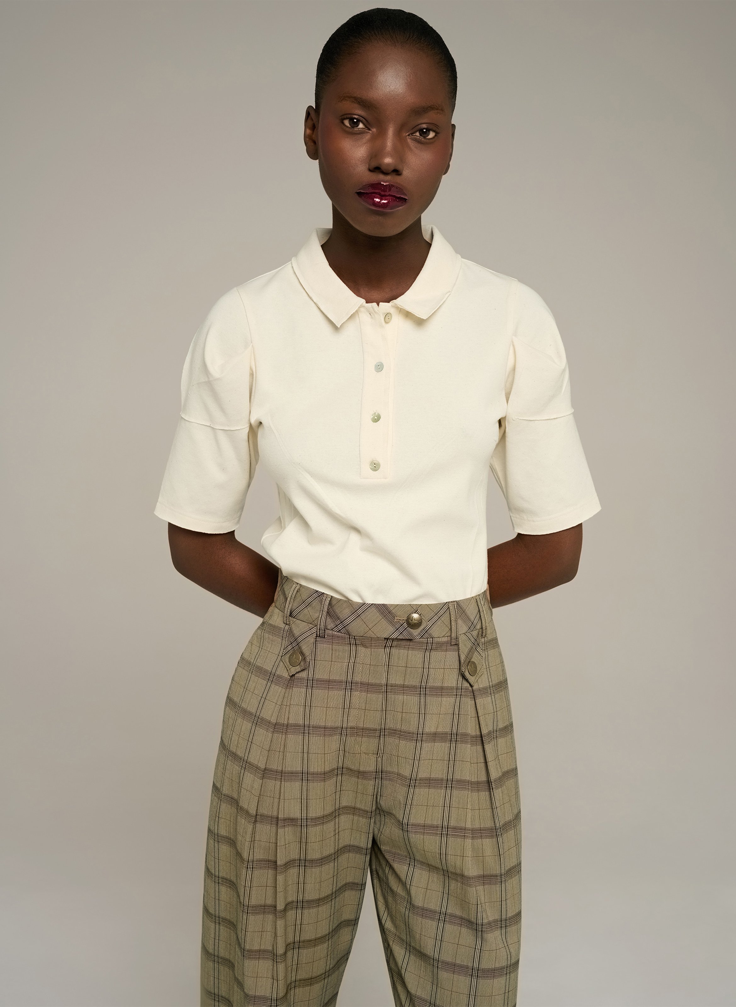 Gerade geschnittenes Poloshirt aus Baumwoll-Mix COTELAC Beige