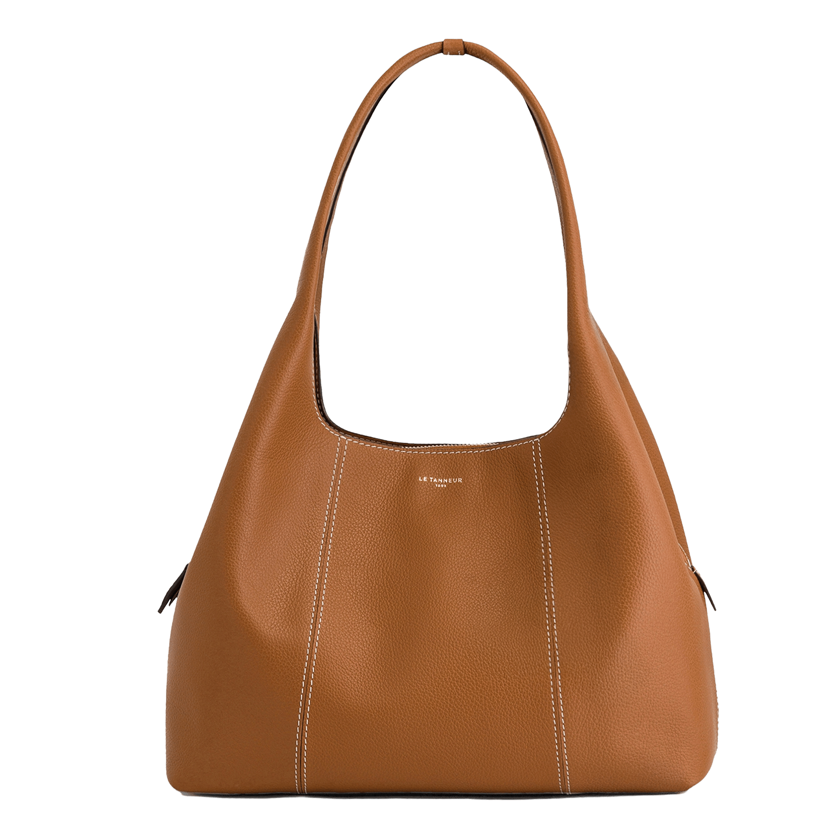 Grained leather shoulder bag LE TANNEUR Brown