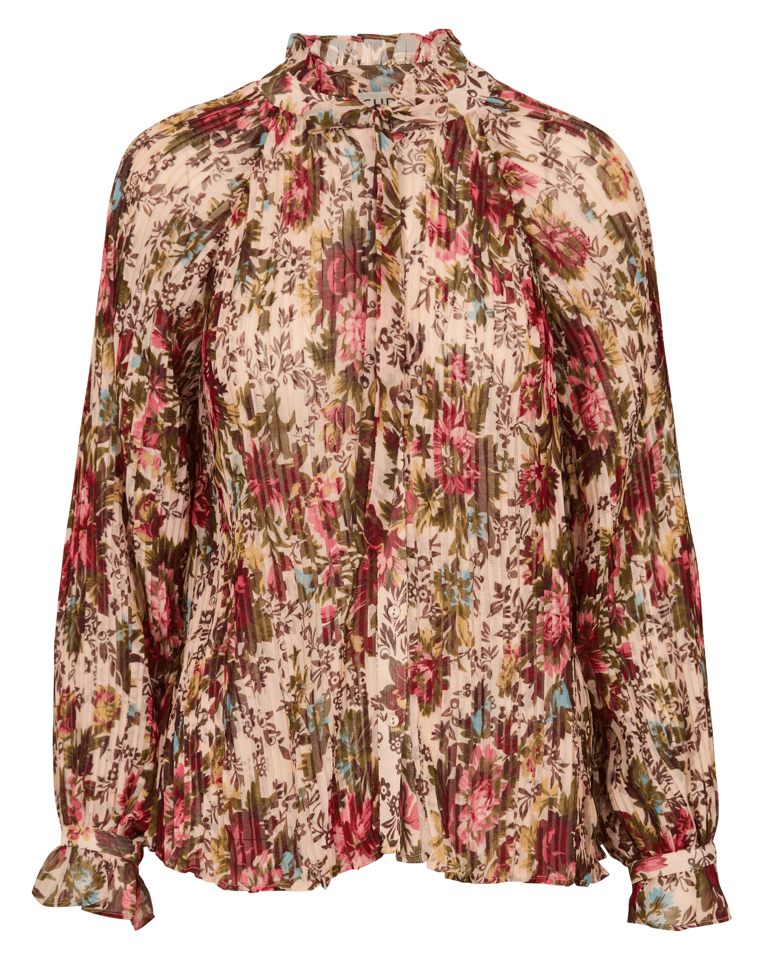 Loose-Fitting Pleated Floral Blouse SUD EXPRESS Pink