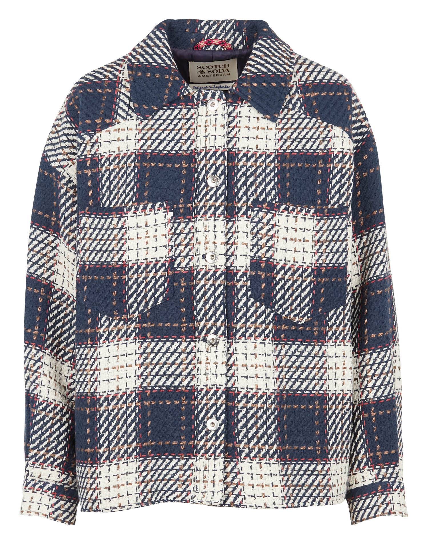 Karojacke aus baumwoll-Mix mit klassischem kragen Combo a Scotch