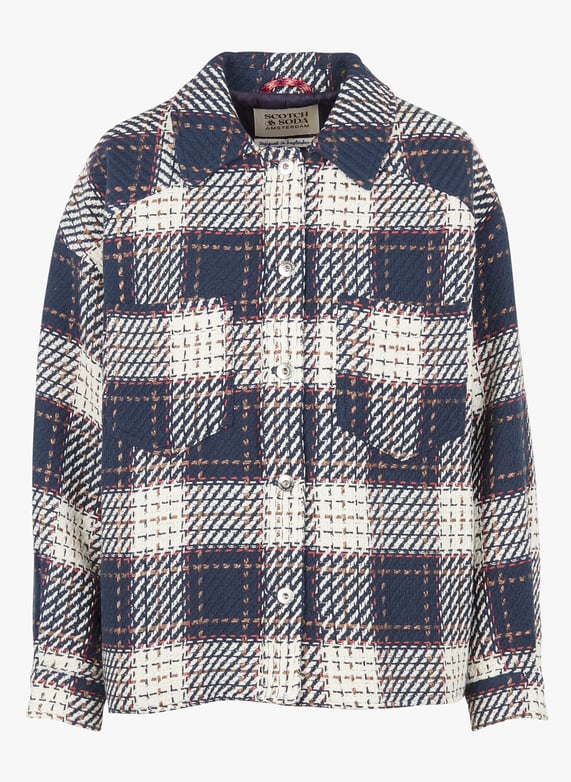 Karojacke aus baumwoll-Mix mit klassischem kragen Combo a Scotch