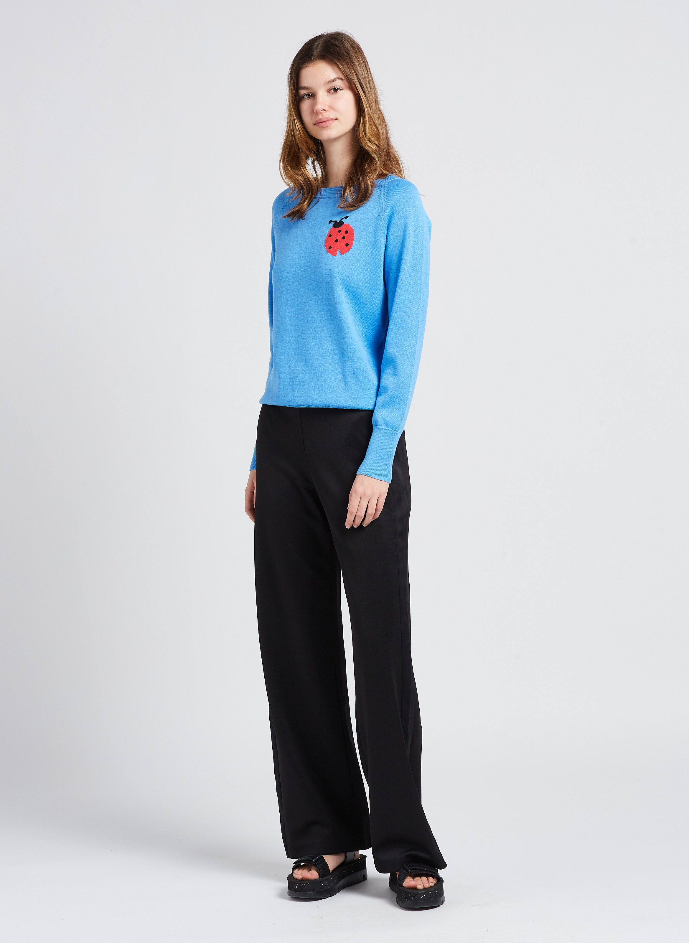 Wijde broek van jersey Zwart