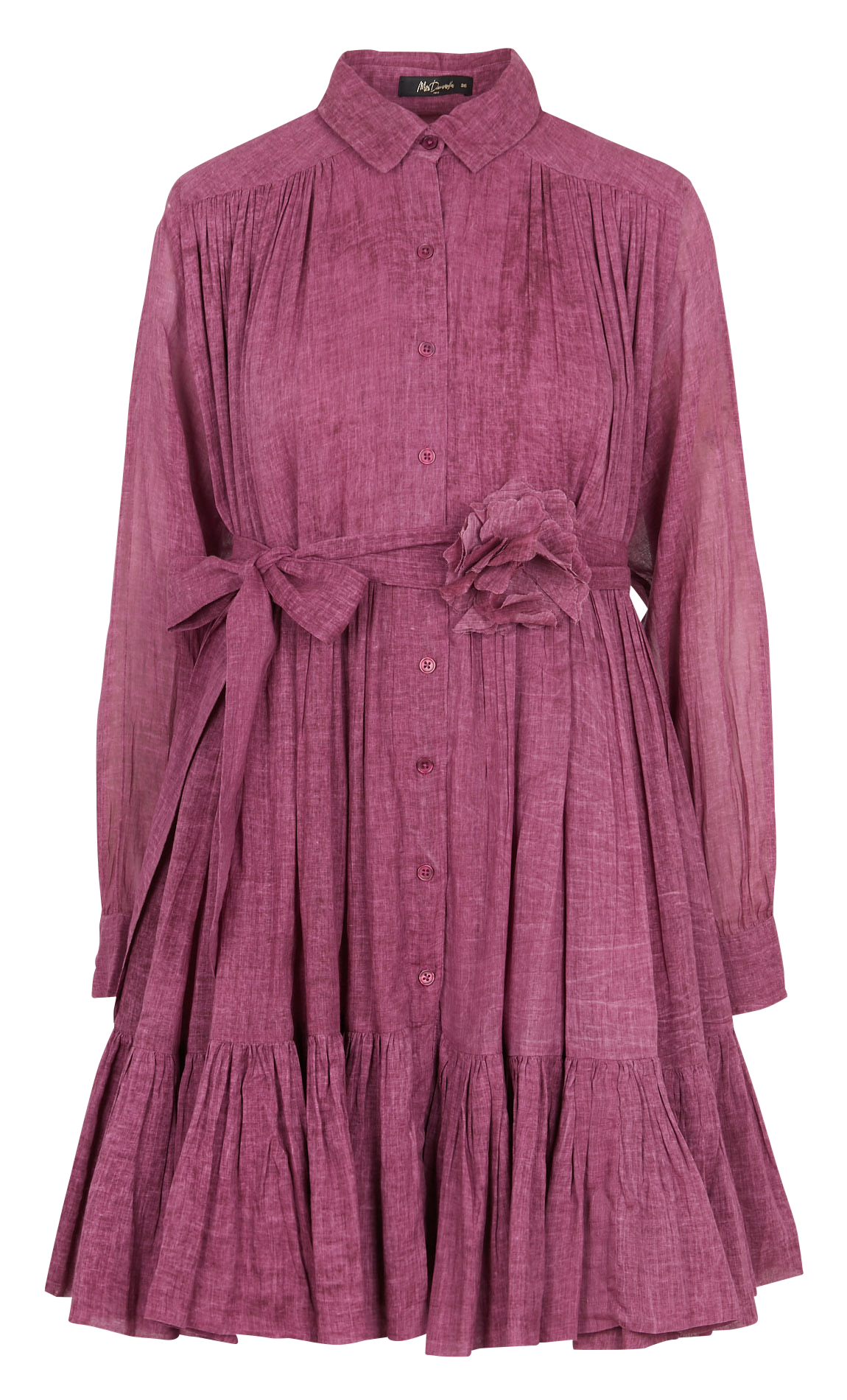 Robe courte col chemise en coton MES DEMOISELLES