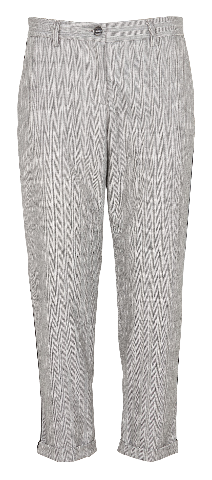 Pantalon droit taille haute à rayures IMPERIAL Noir