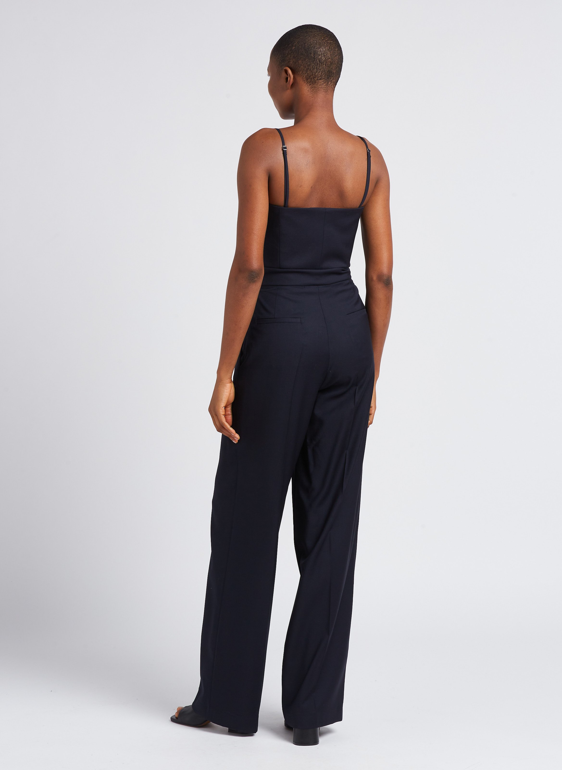 Combinaison droite bustier en laine vierge mélangée MARGAUX LONNBERG Bleu