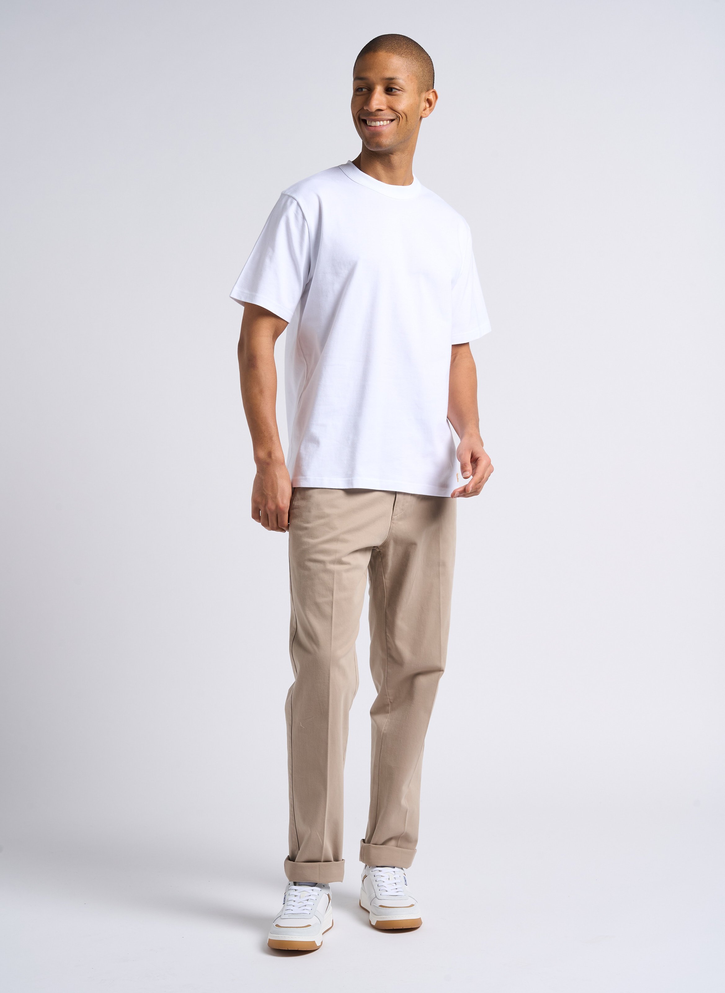 Tee-shirt droit ras du cou en coton bio ARMOR LUX Blanc