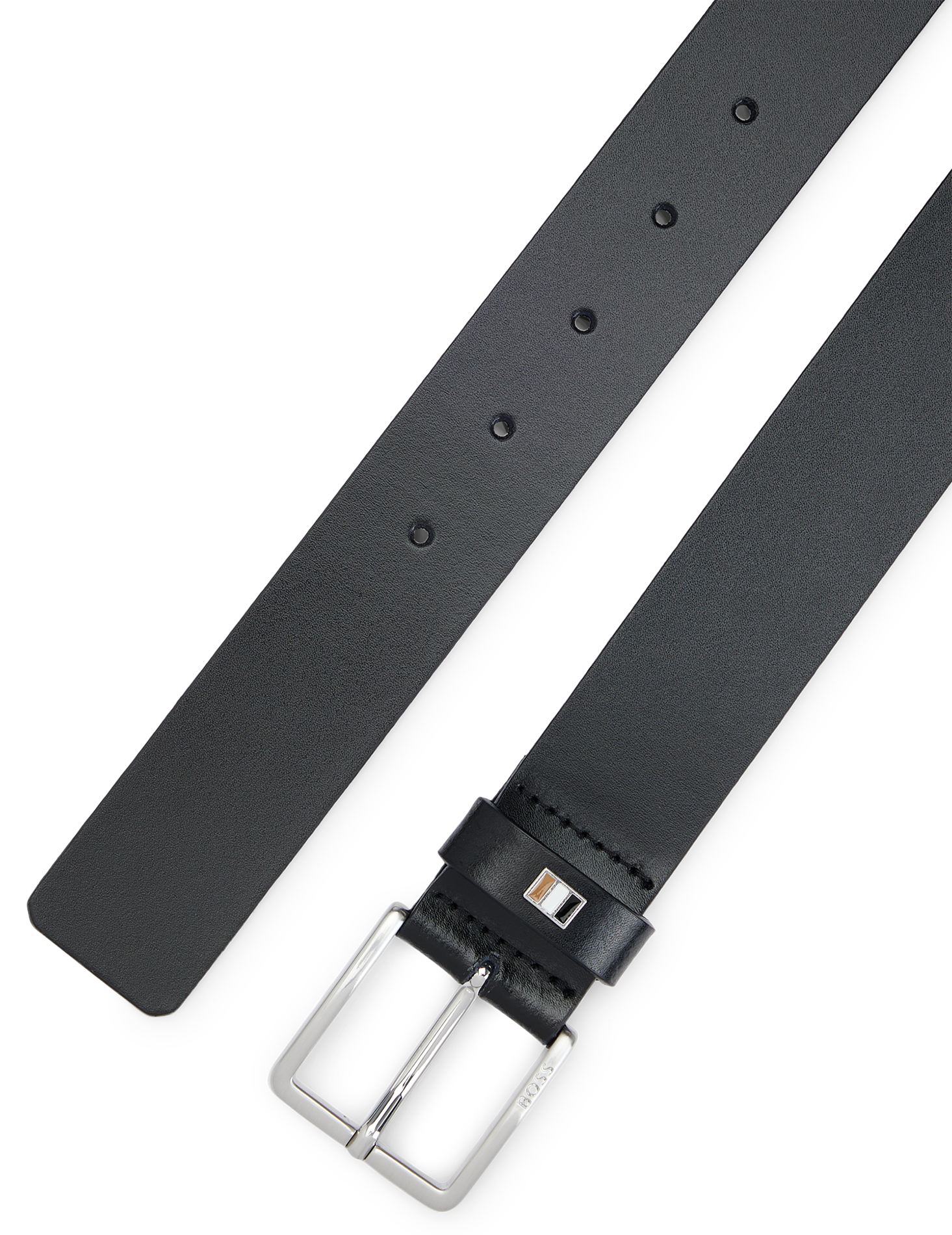 - Buckle closure. - Width: 3 cm.  BOSS Black