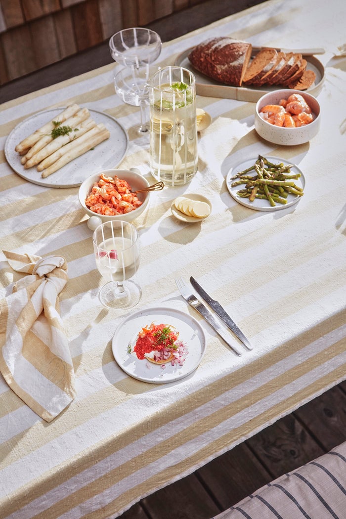 Striped organic cotton table napkin OYOY LIVING DESIGN Blue