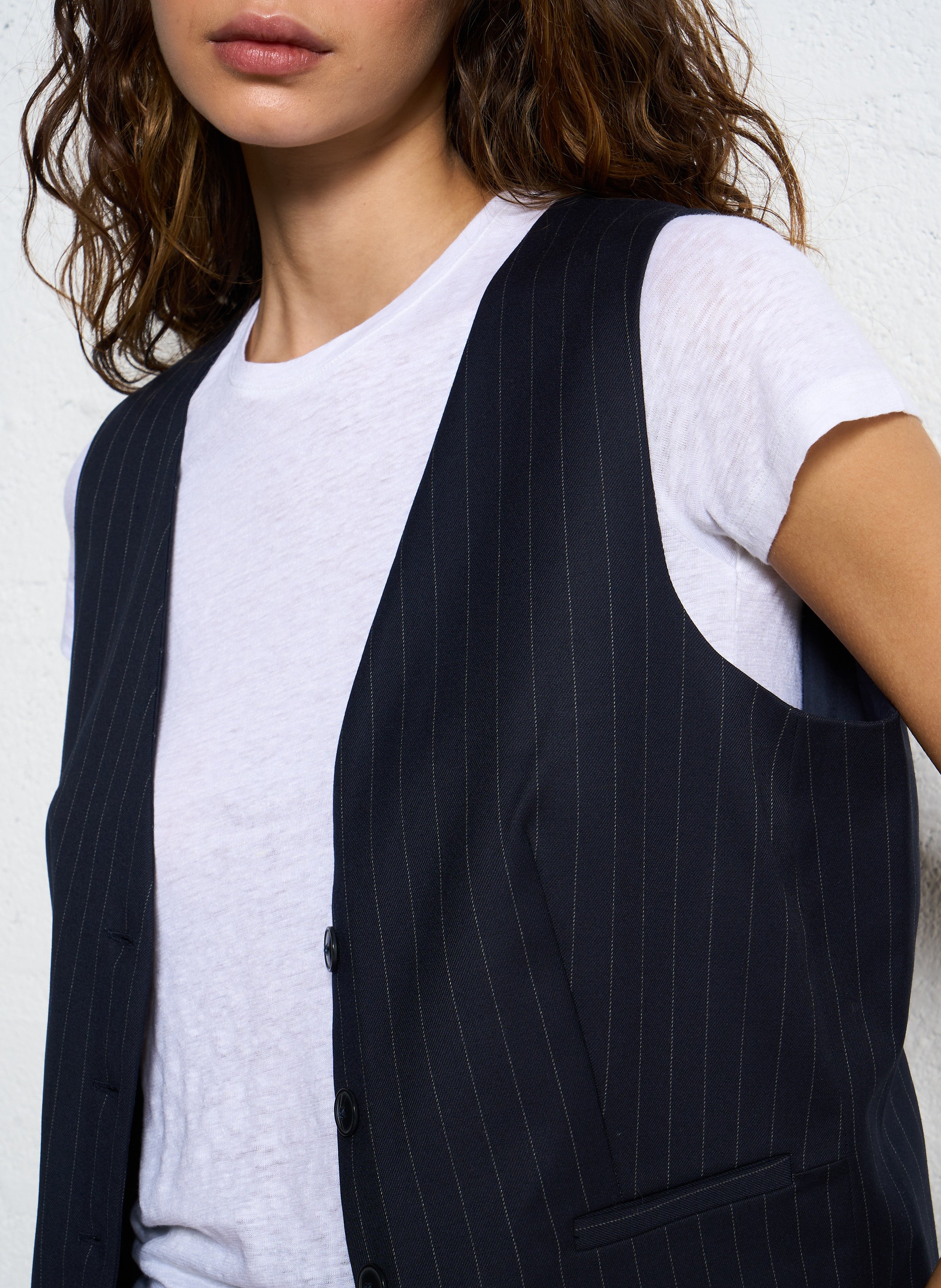 Veste col V à rayures MAISON 123 Bleu