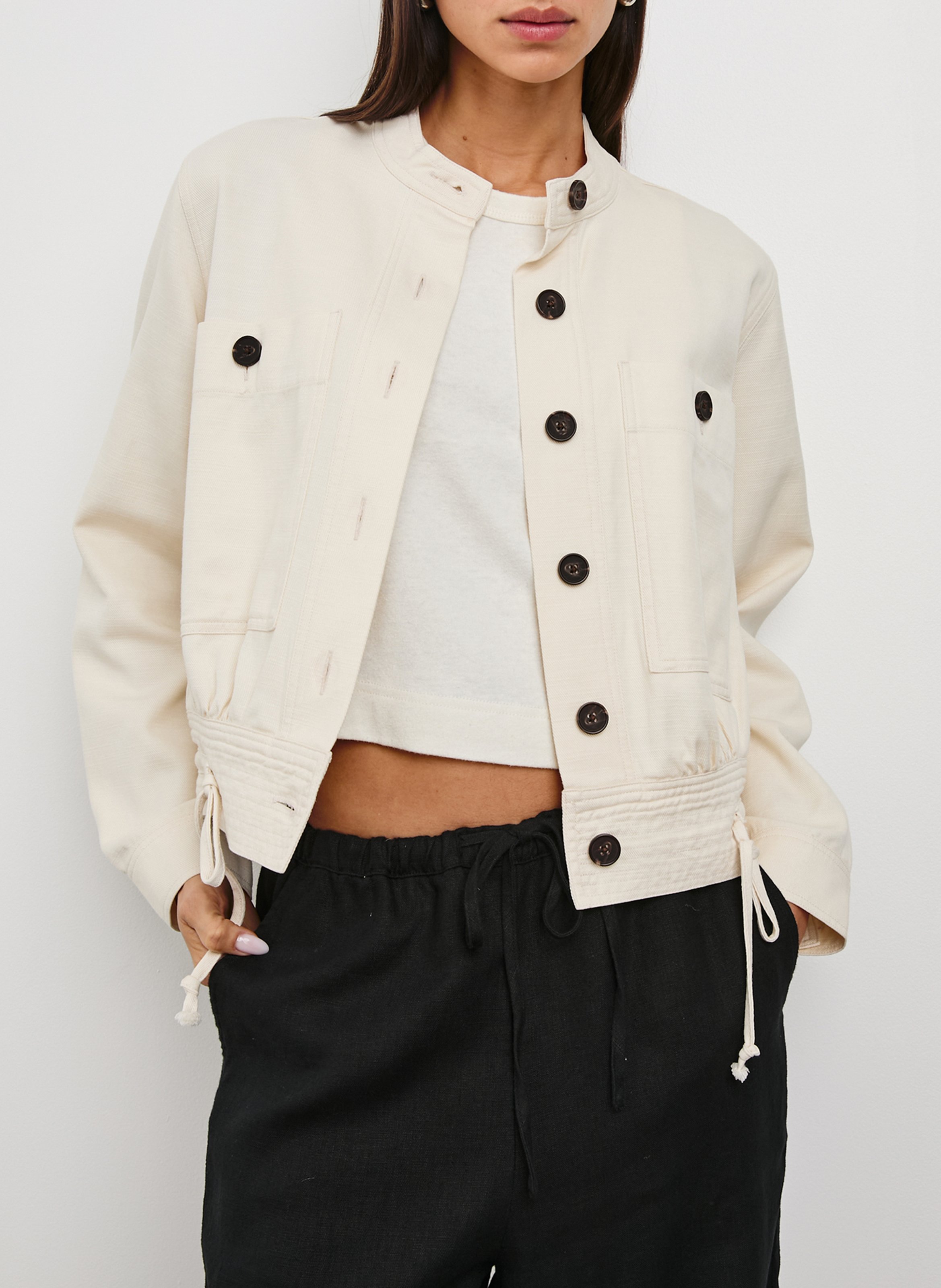 Cotton-blend jacket with Victorian collar RAILS Beige