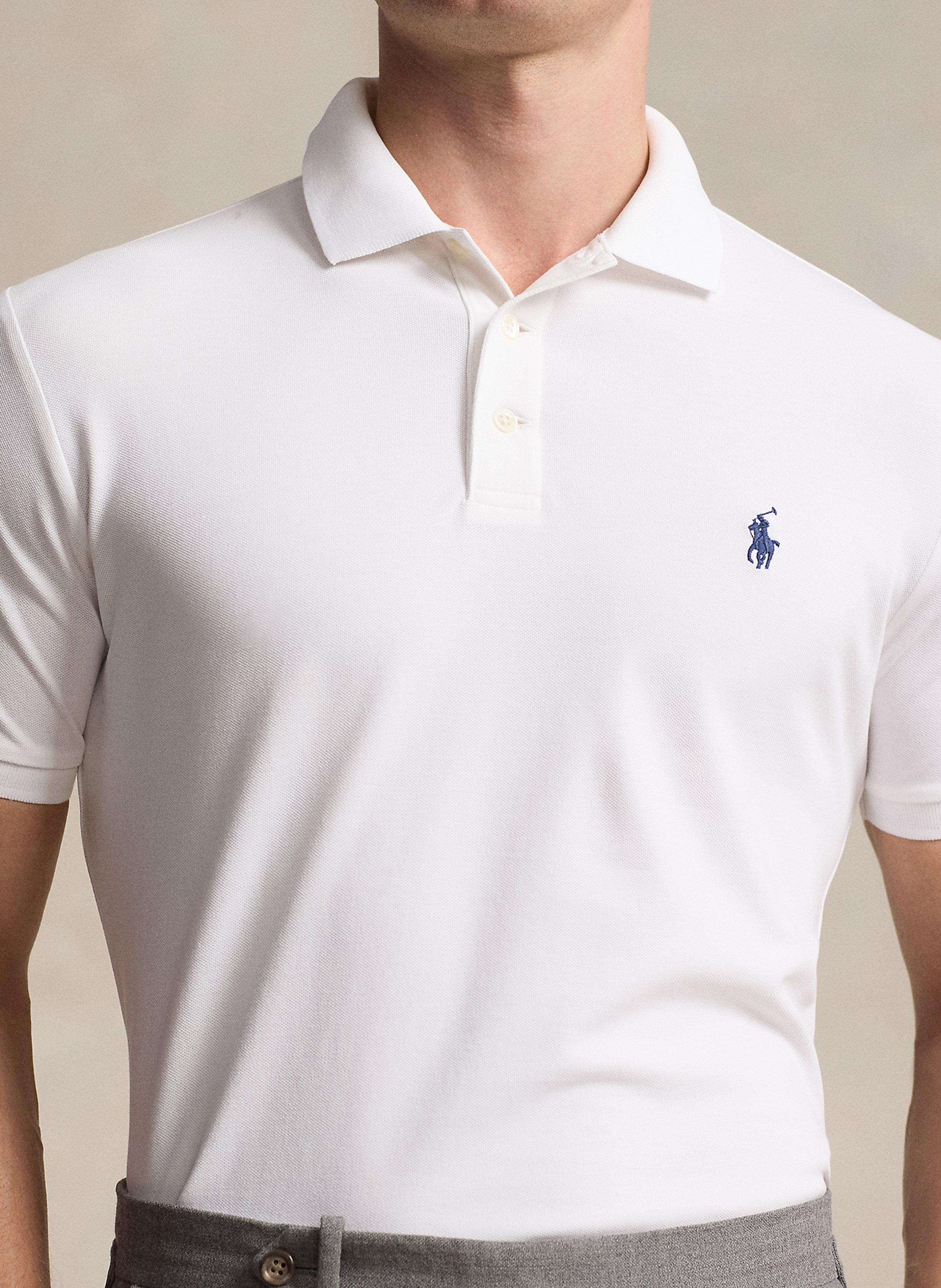 Slim-fit cotton-blend polo shirt POLO RALPH LAUREN White