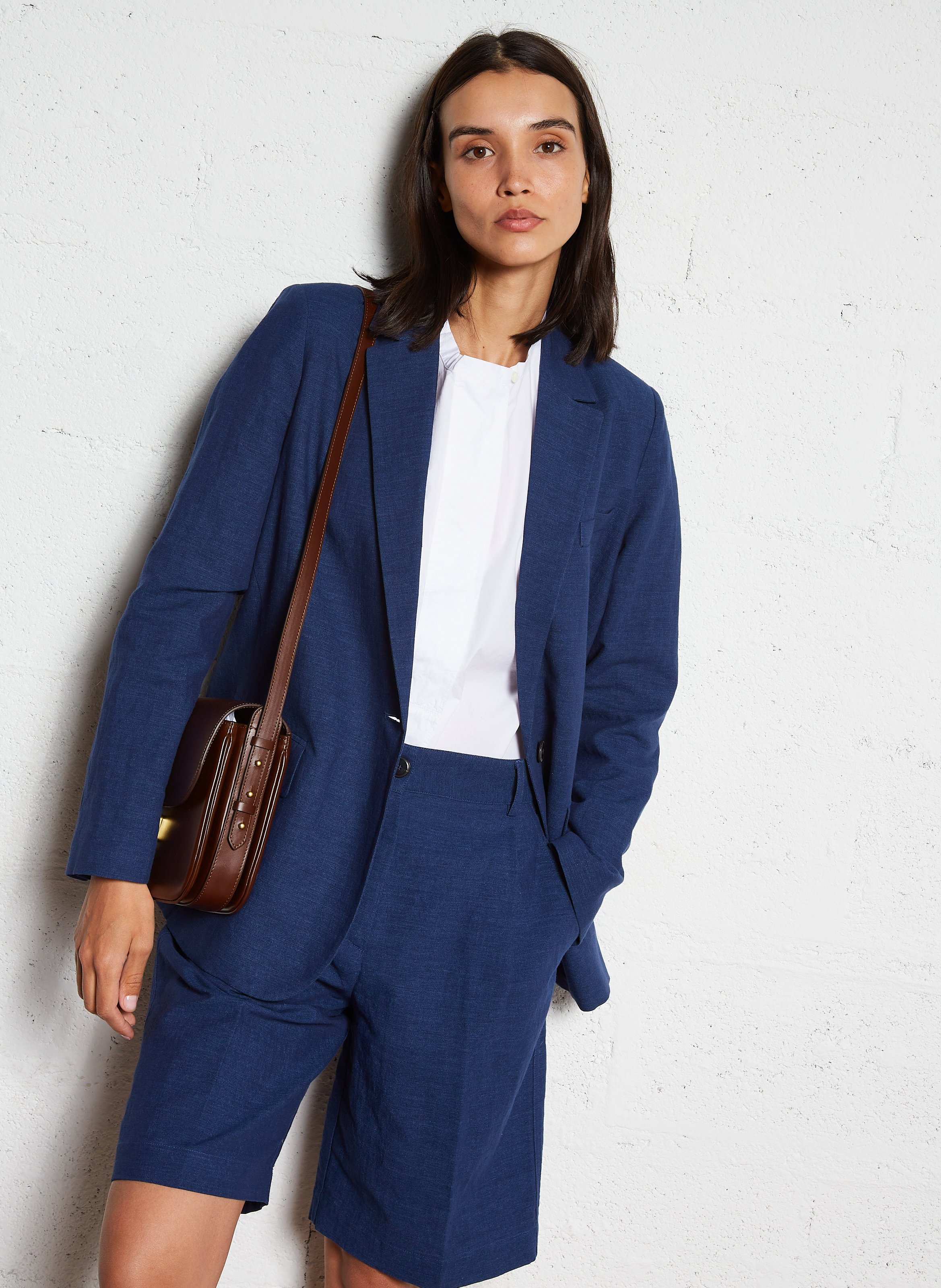 Blazer | linnenblend POMANDERE Blauw