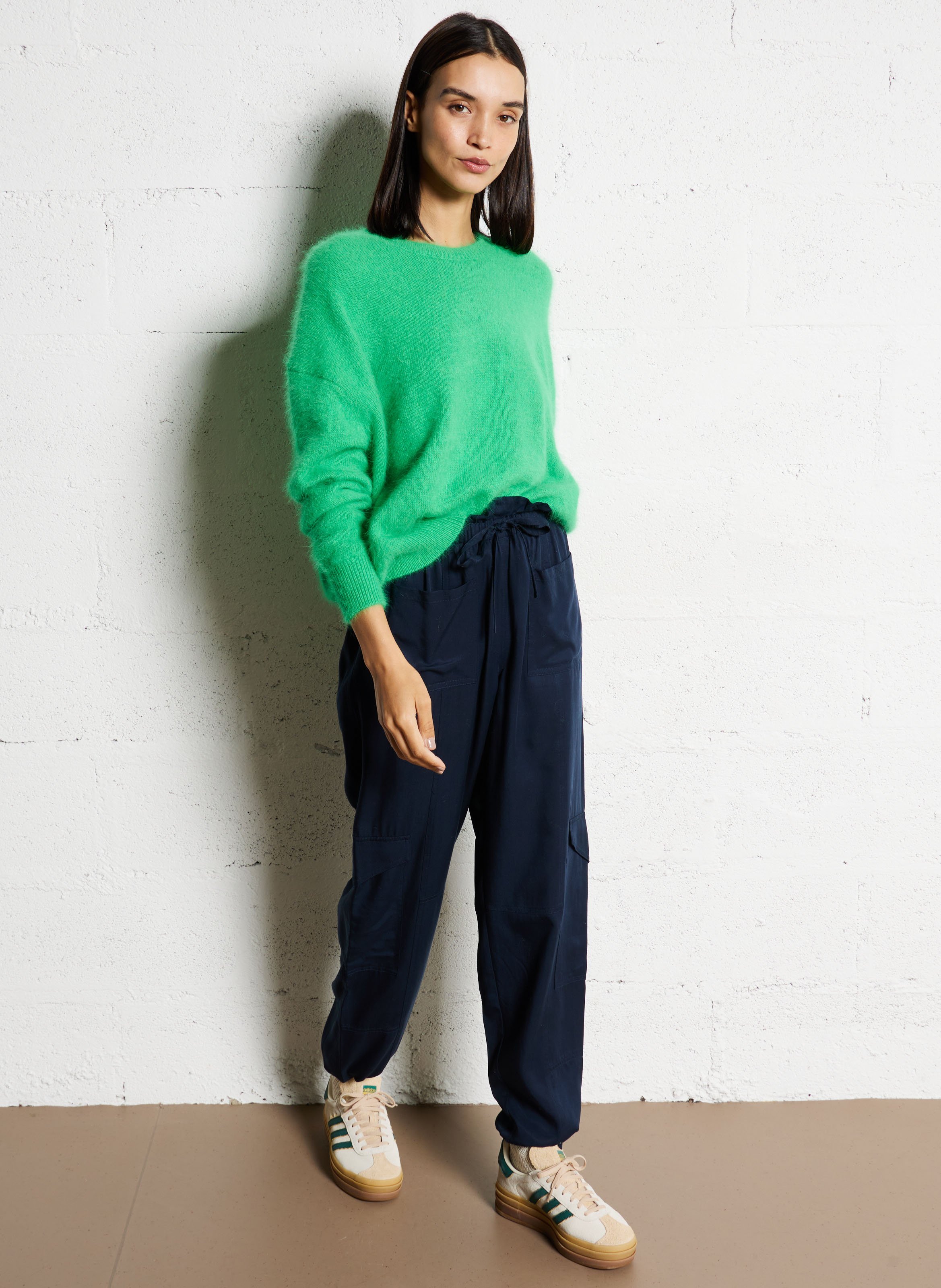 Baskets basses compensées en cuir - Look 2