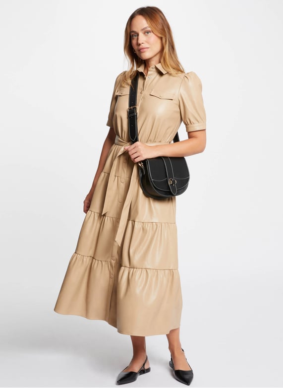 Camel Robe Pull Morgan Beige Robe Longue Col Classique 242-rpure