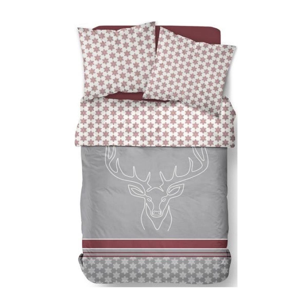 Printed cotton bed set Grey