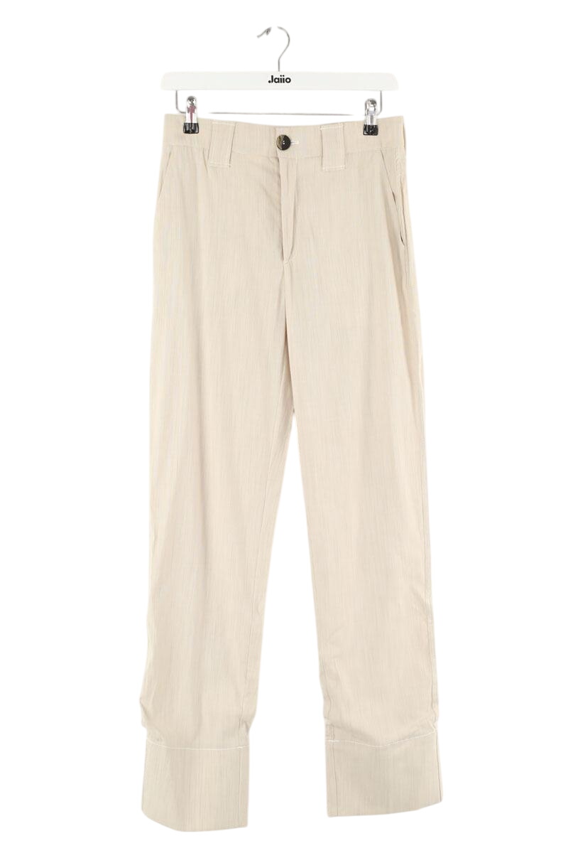 Ecru straight pants GANNI - Seconde Main Beige