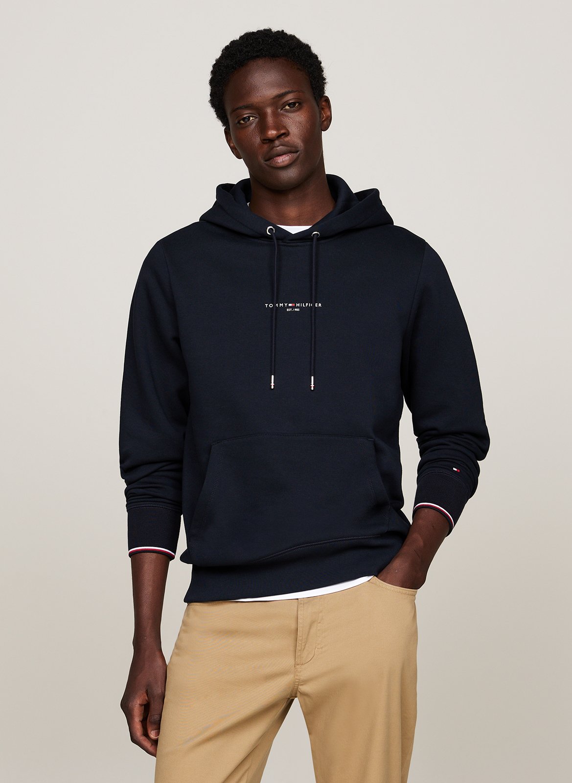 Straight-fit organic cotton-blend sweatshirt TOMMY HILFIGER Blue
