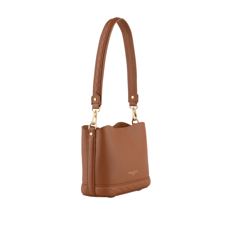 Satchel - cowhide leather POURCHET Brown
