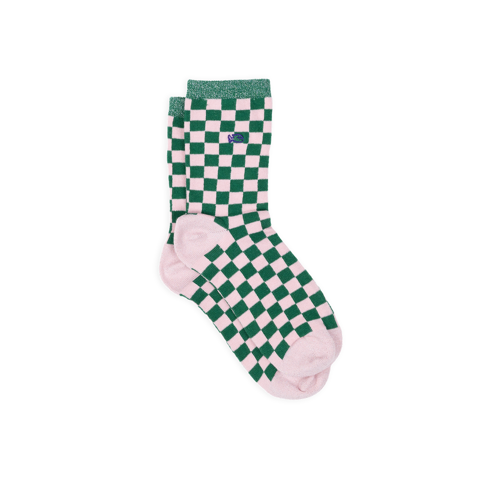 Checked combed cotton socks BILLYBELT Green