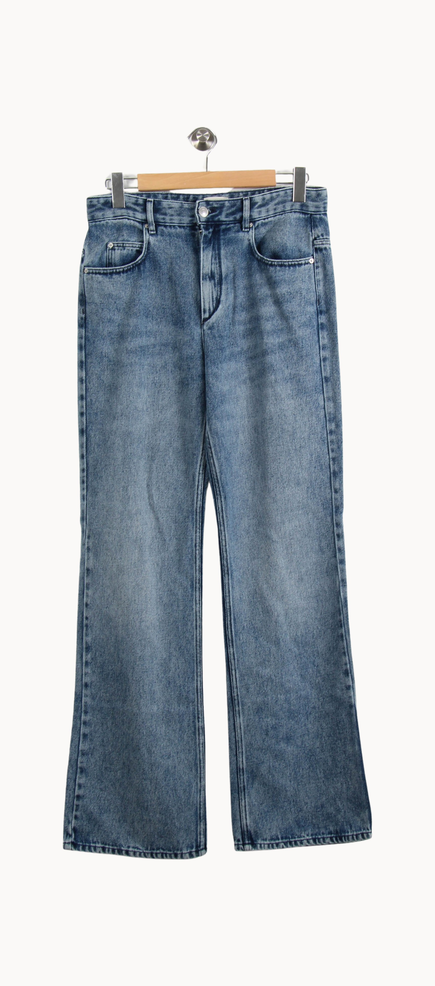 Cropped slim jeans with studs ISABEL MARANT - Seconde Main Blue