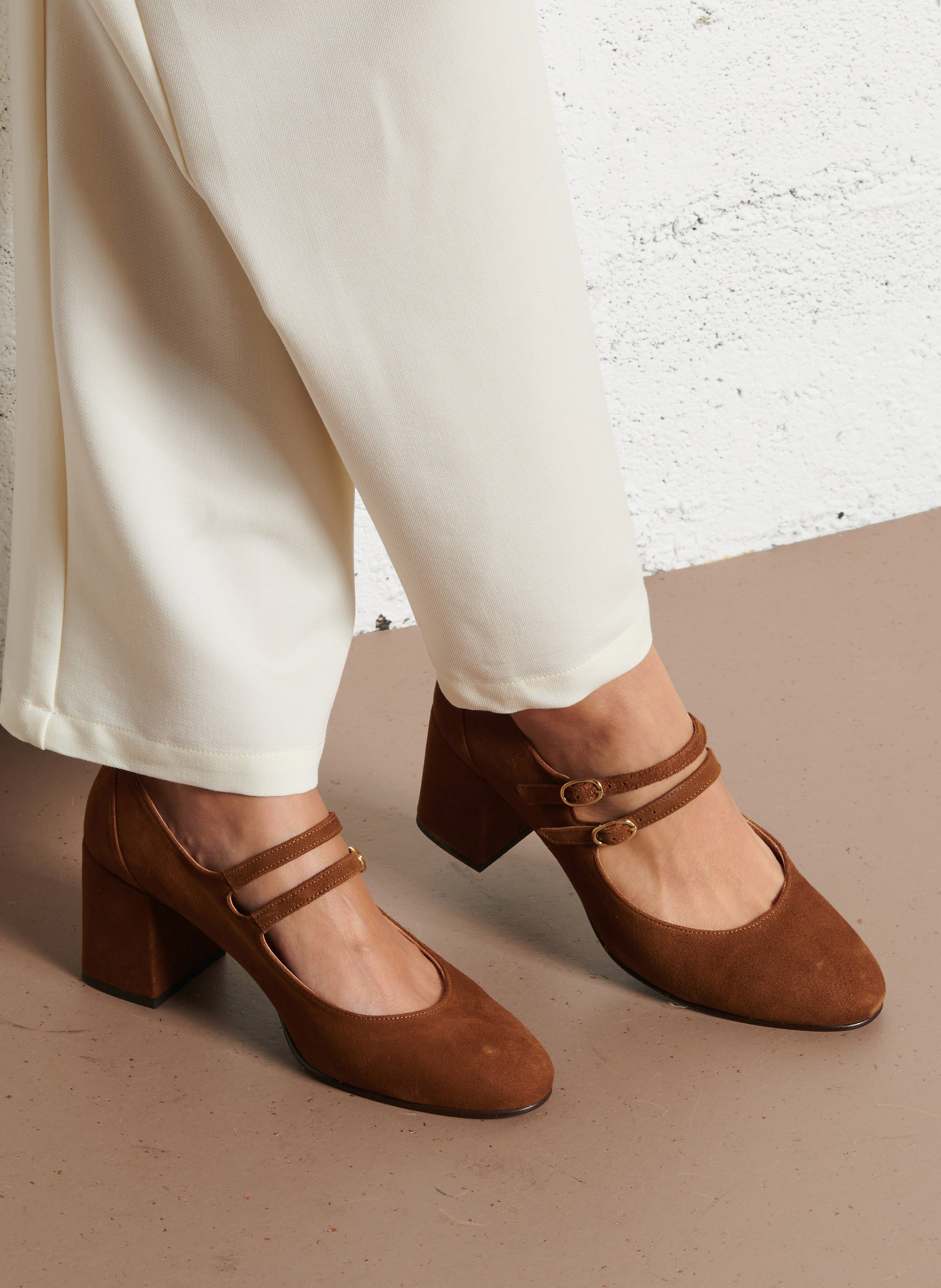 Babies en cuir velours MELLOW YELLOW Marron