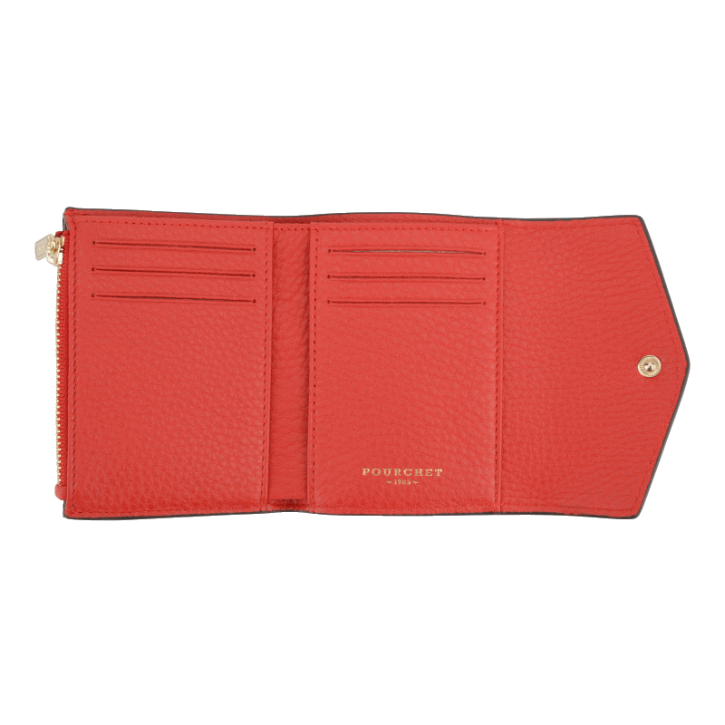 Porte-monnaie - cuir de veau POURCHET Rouge