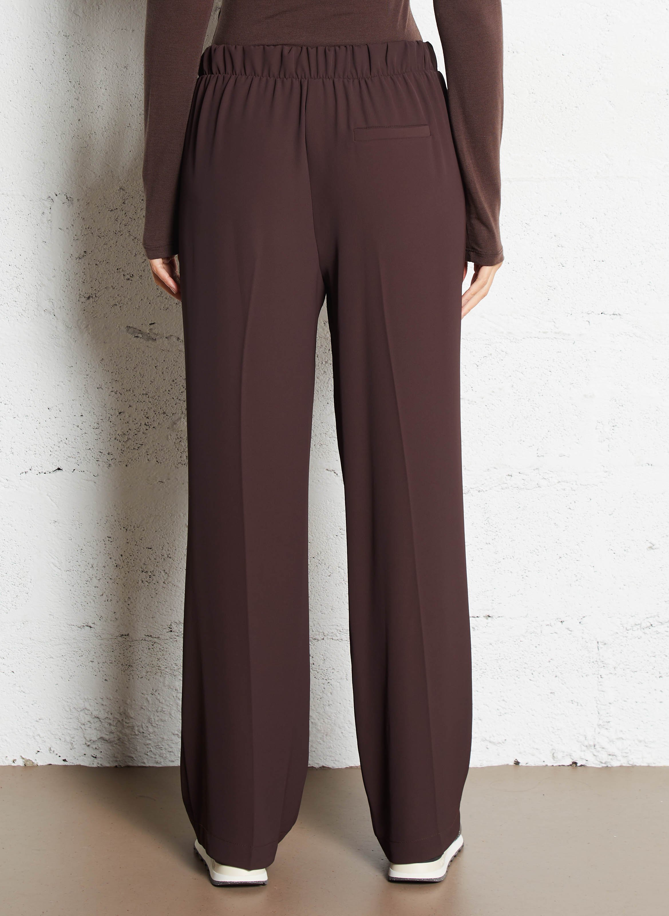 Elasticated Wide Leg Trousers IMPERIAL Brown