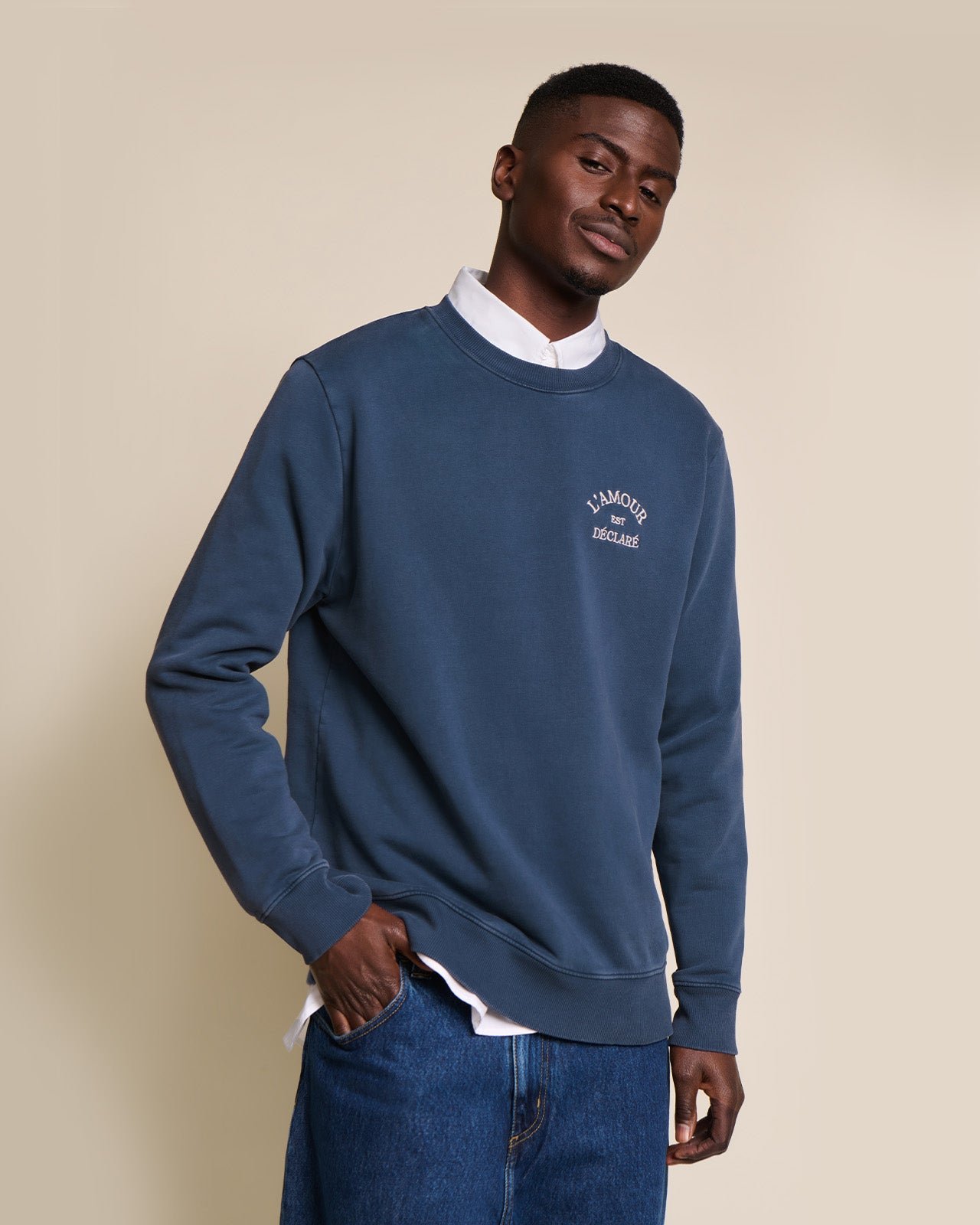 Le sweat l'amour est déclaré EMOI EMOI Bleu