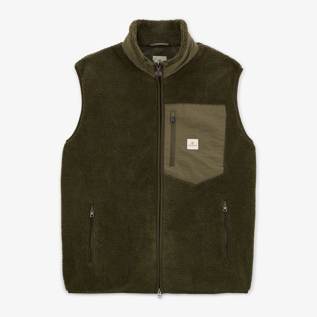 Solid Sleeveless Fleece SERGE BLANCO Green