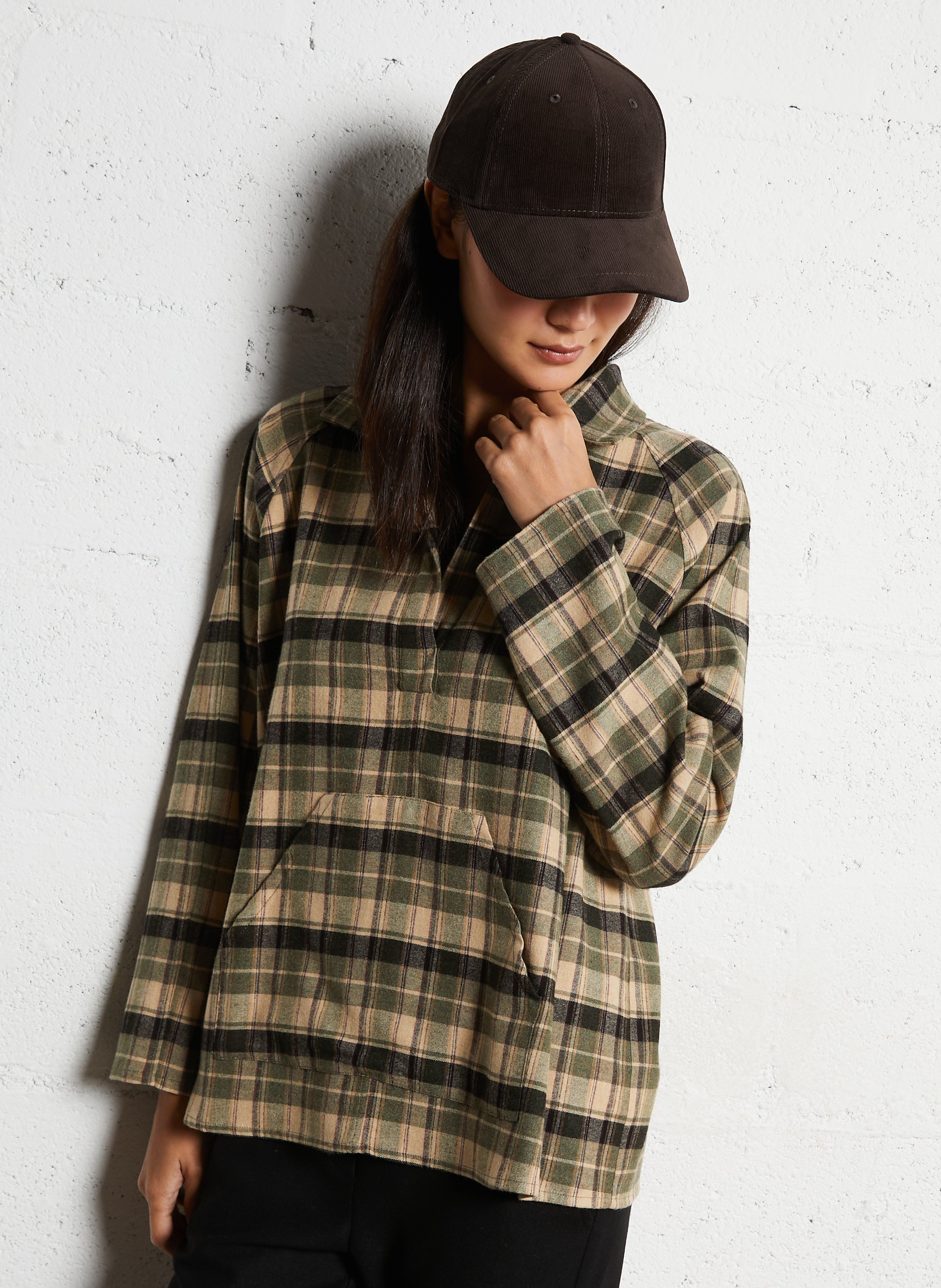 Checked straight top DIEGA Beige