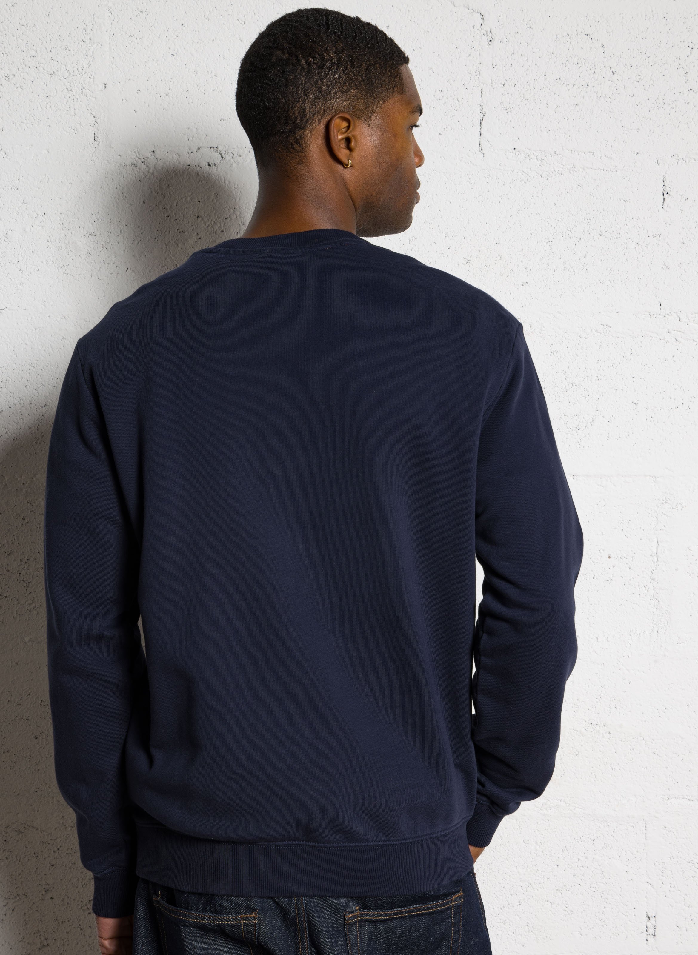 Sweat droit col rond en coton NAPAPIJRI Bleu