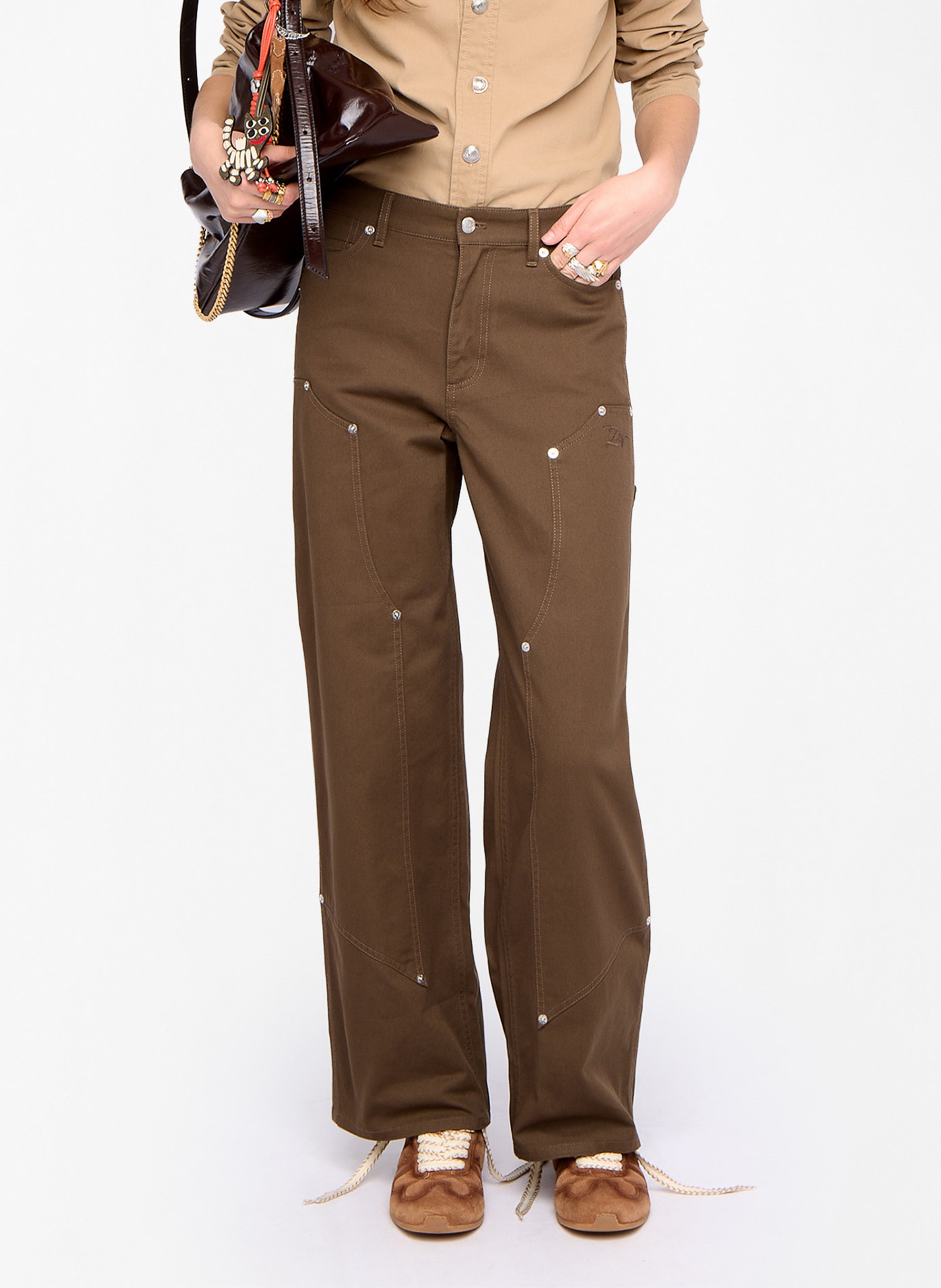 Pantalon droit en coton ZADIG&VOLTAIRE Vert