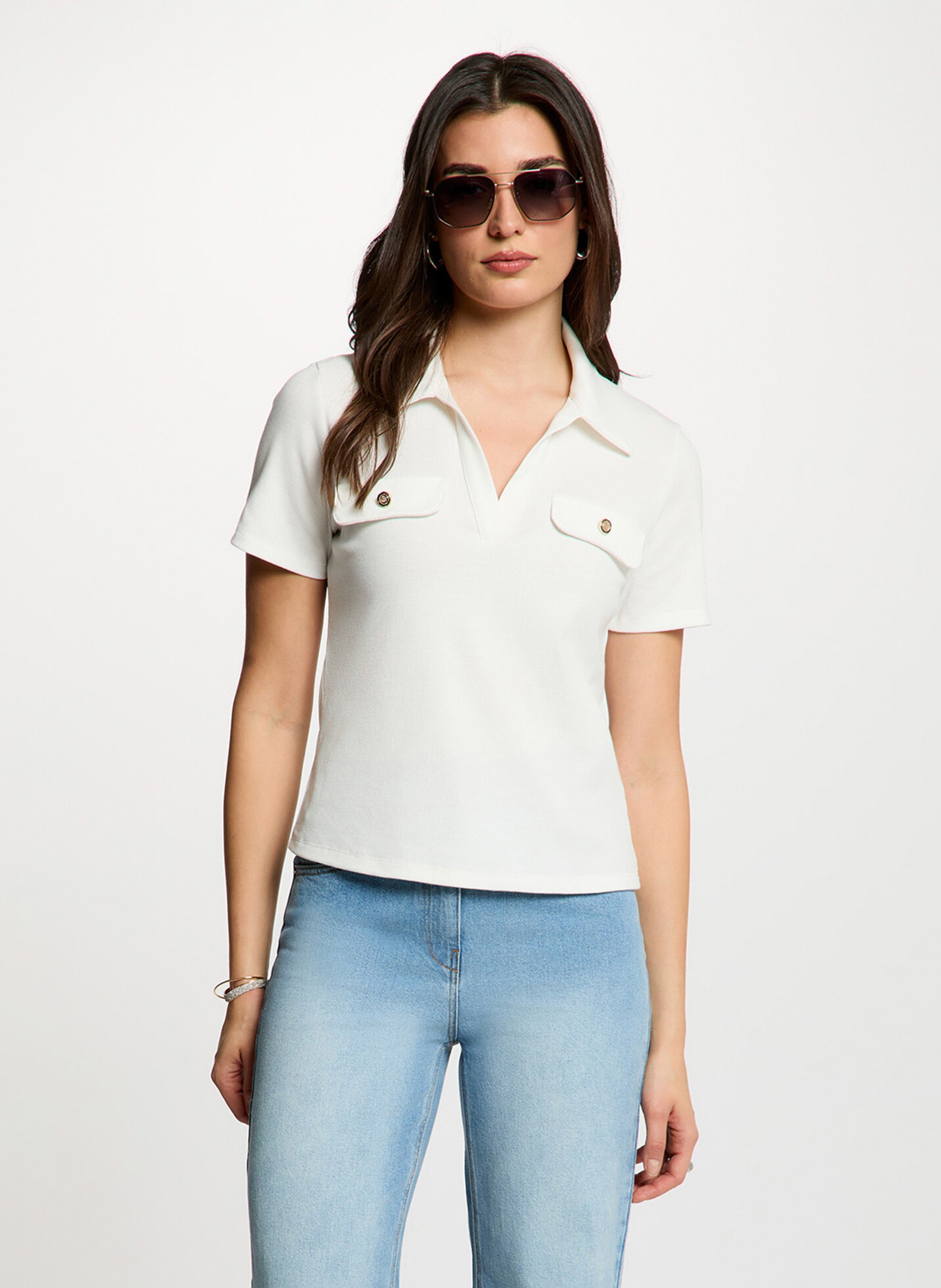 Top droit col polo MORGAN