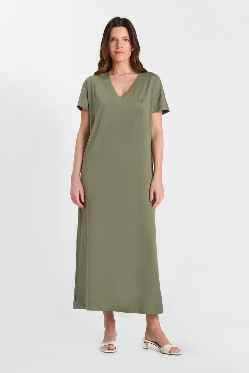 Long straight dress LE TEMPS DES CERISES Khaki