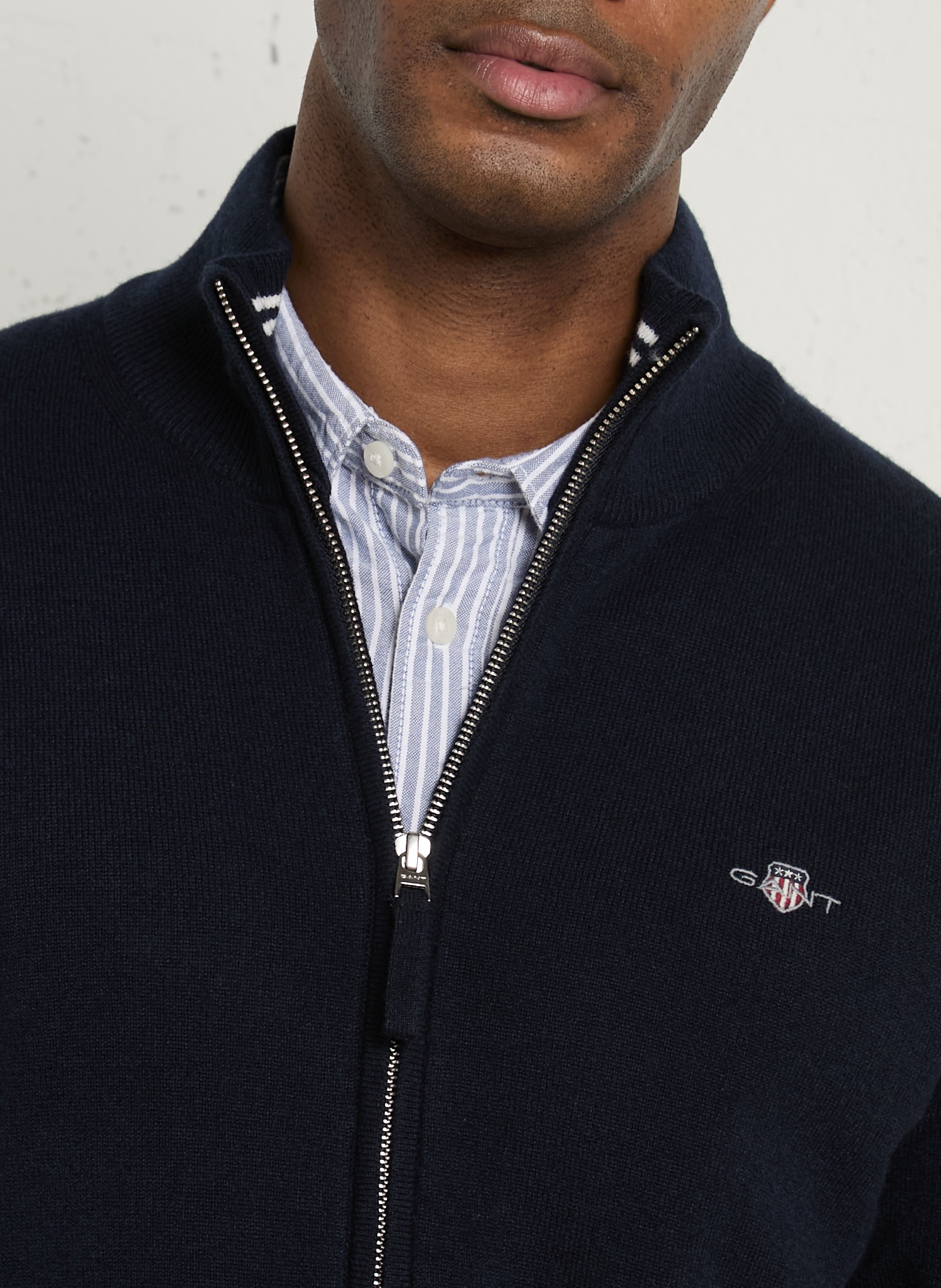 Sweat zippé col montant GANT Bleu