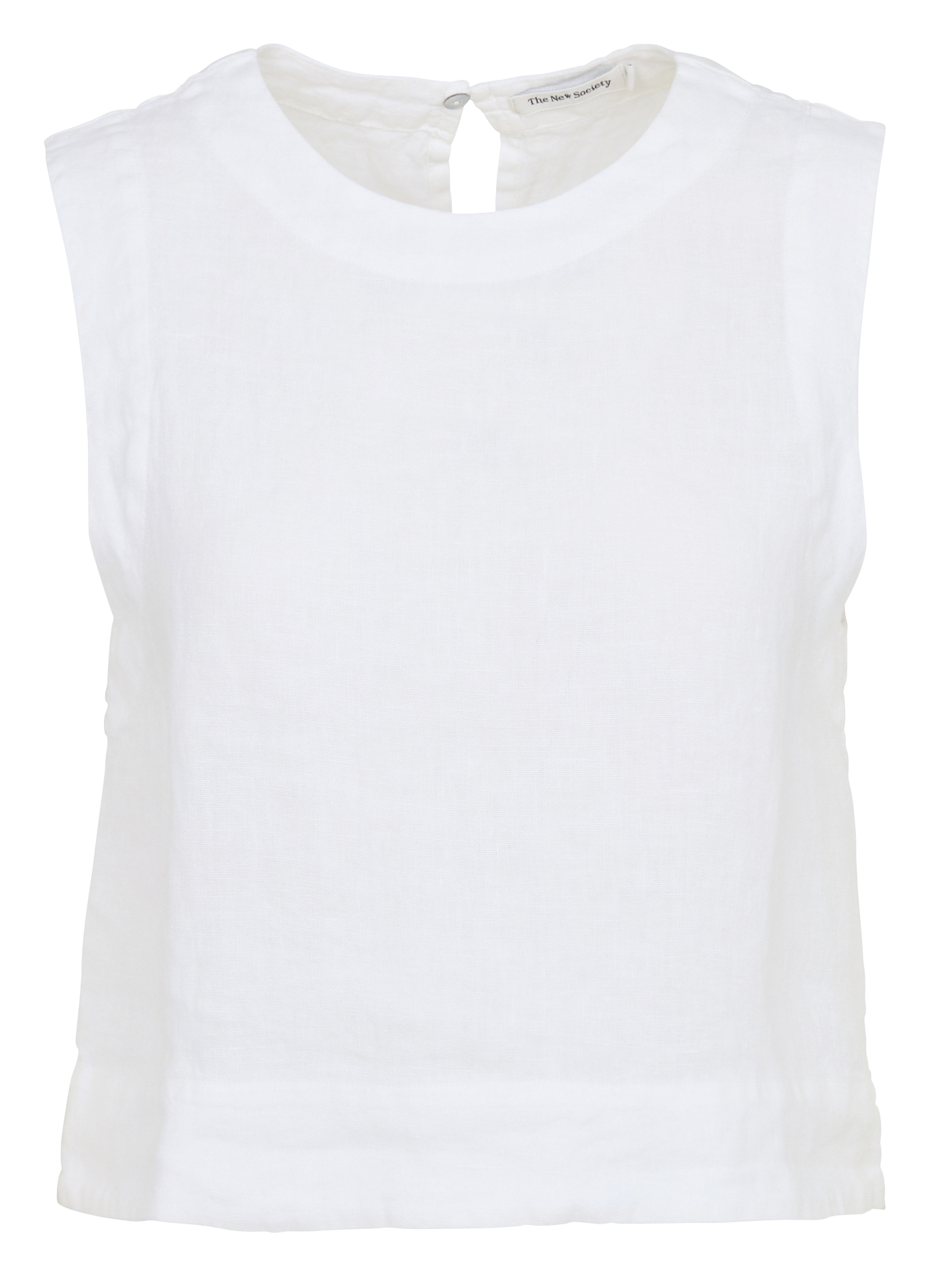 Rechte linnen top met ronde hals THE NEW SOCIETY Wit
